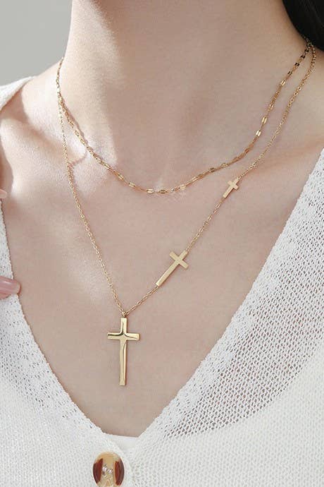 TRIPLE CROSS NECKLACE