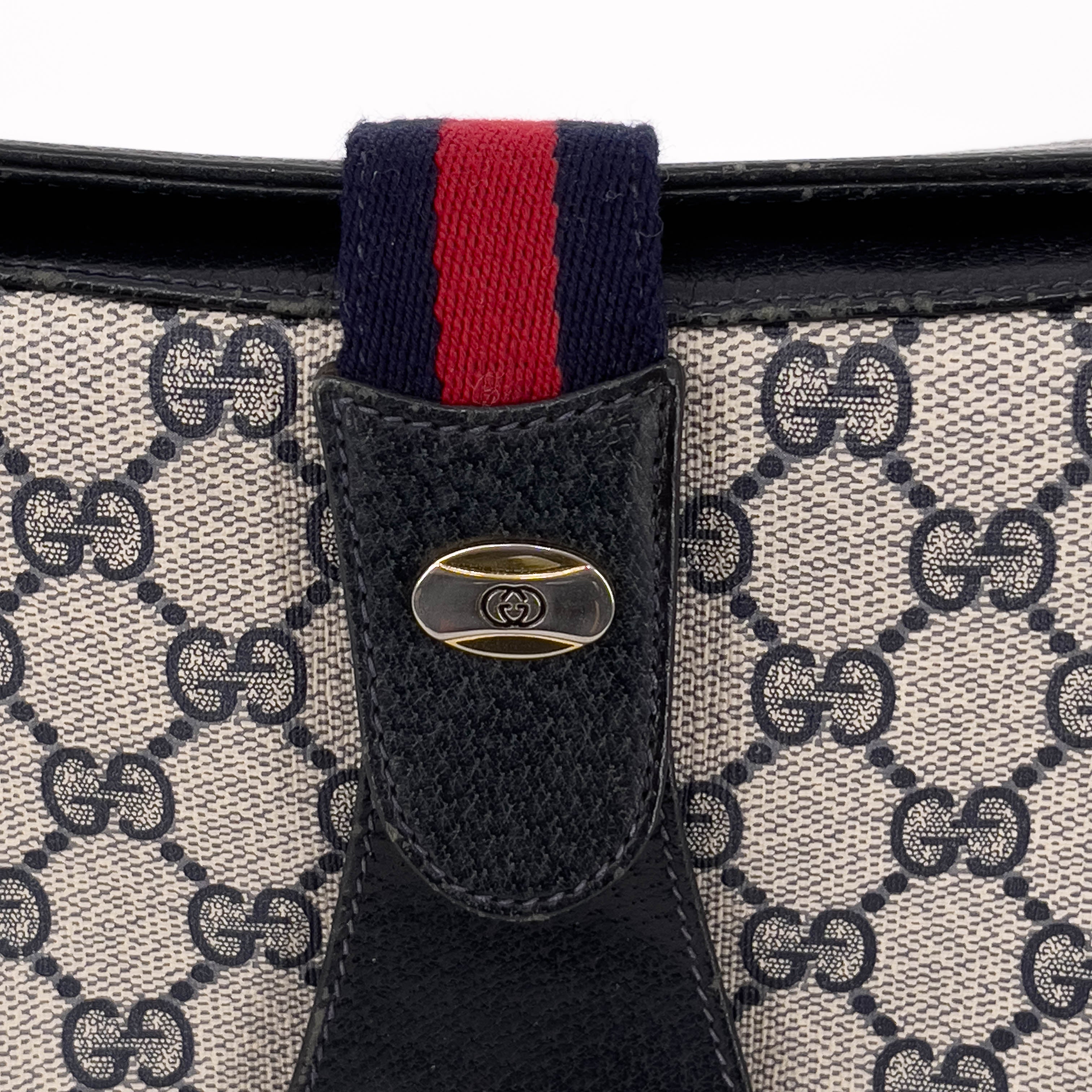 Navy and Red GG Web Crossbody