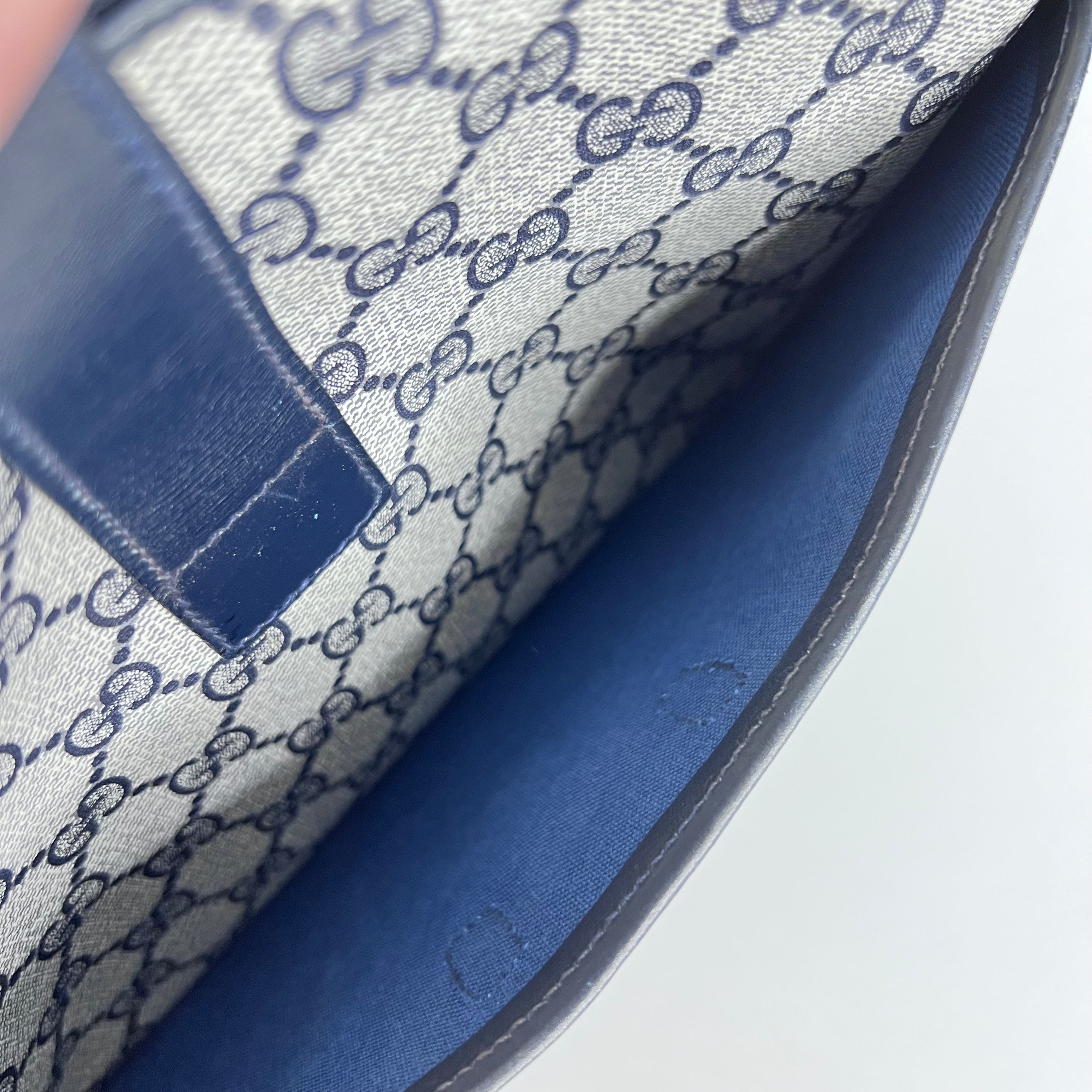 Navy GG Supreme Web Crossbody