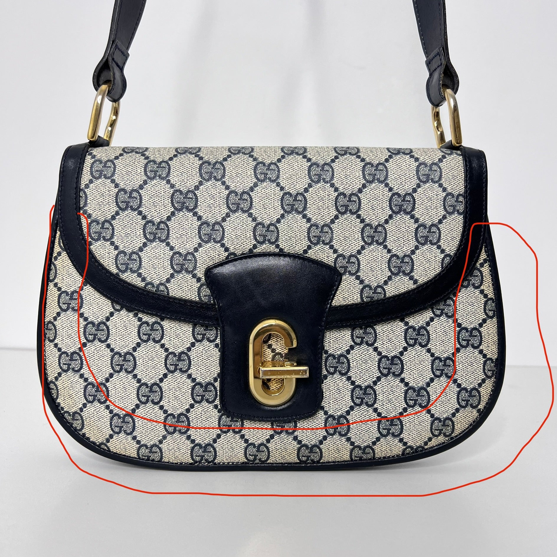 Vintage GG Web Twist Lock Shoulder Bag