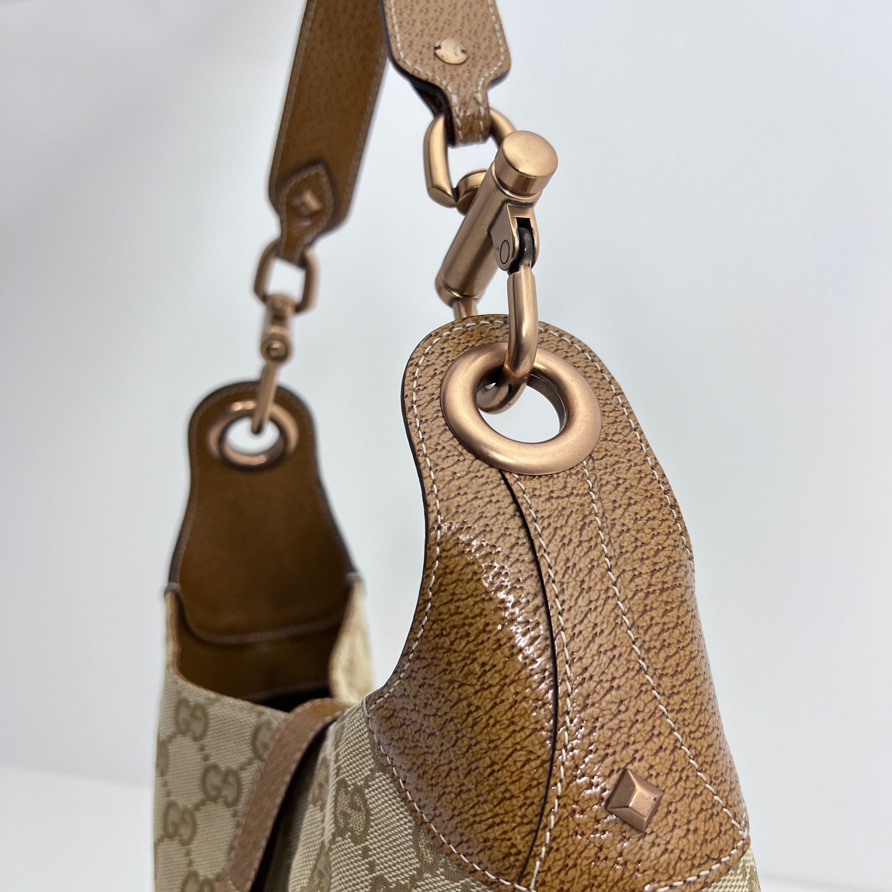 Tan GG Web Canvas Jackie