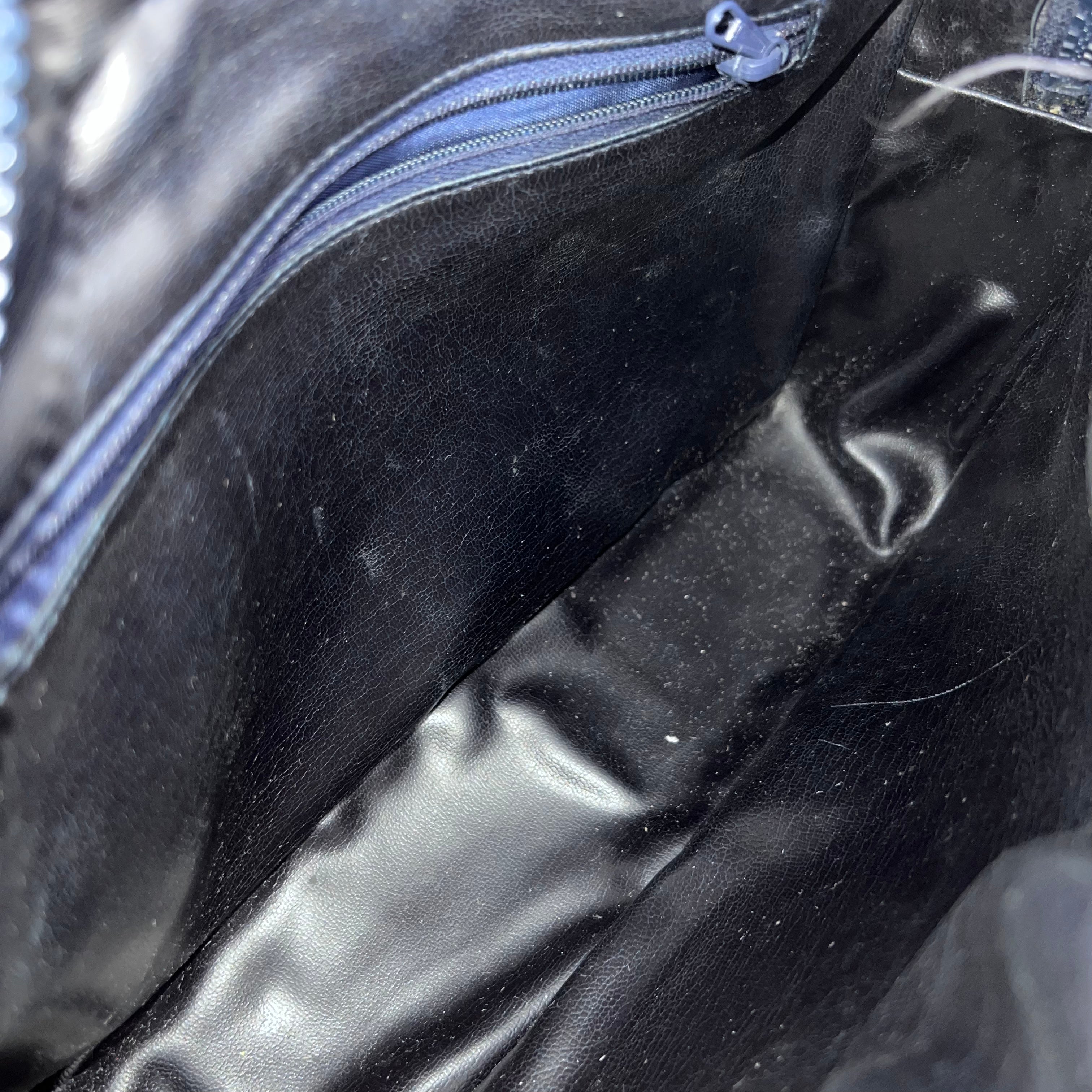 Navy Velvet Macadam Shoulder Bag