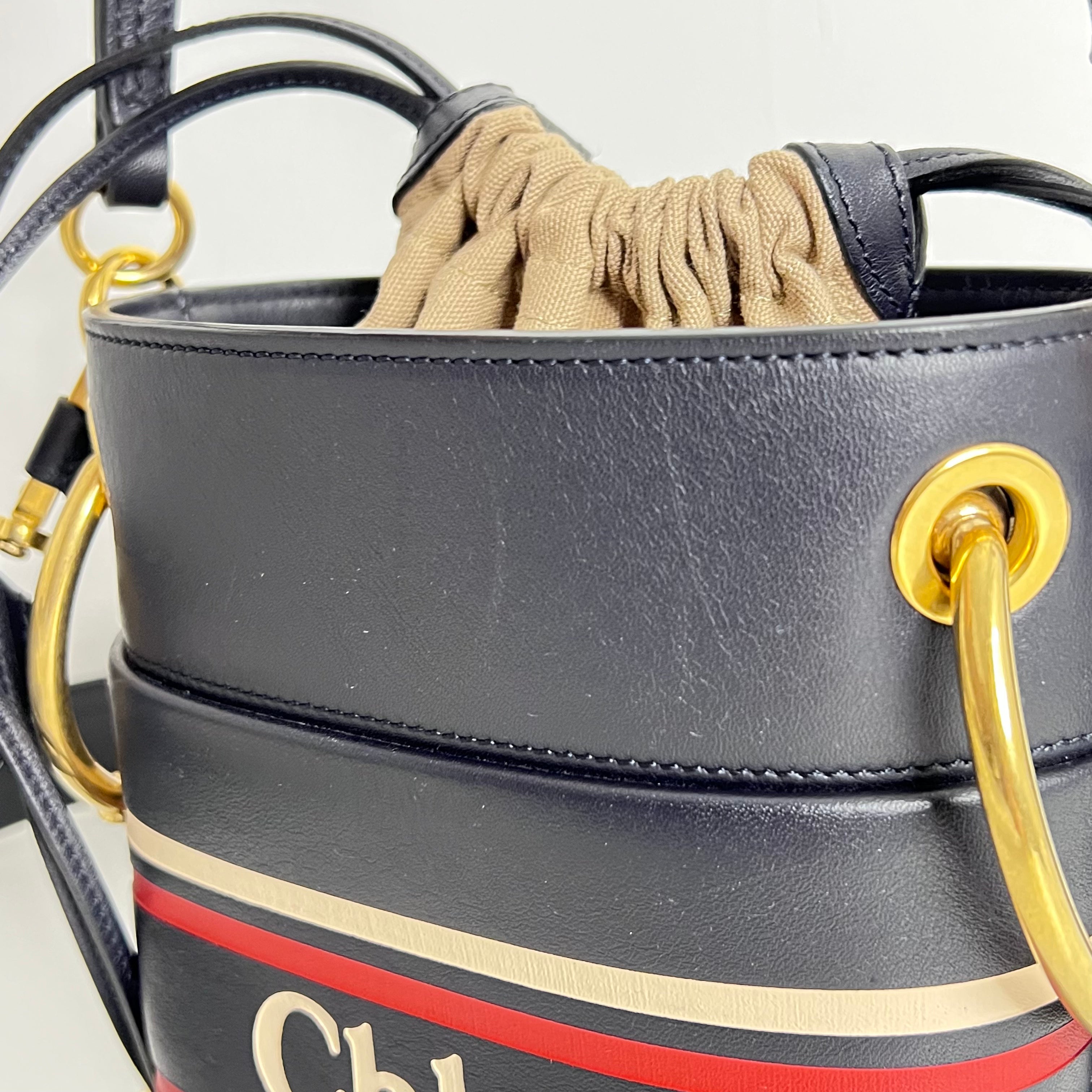 Navy Roy Mini Bucket Bag