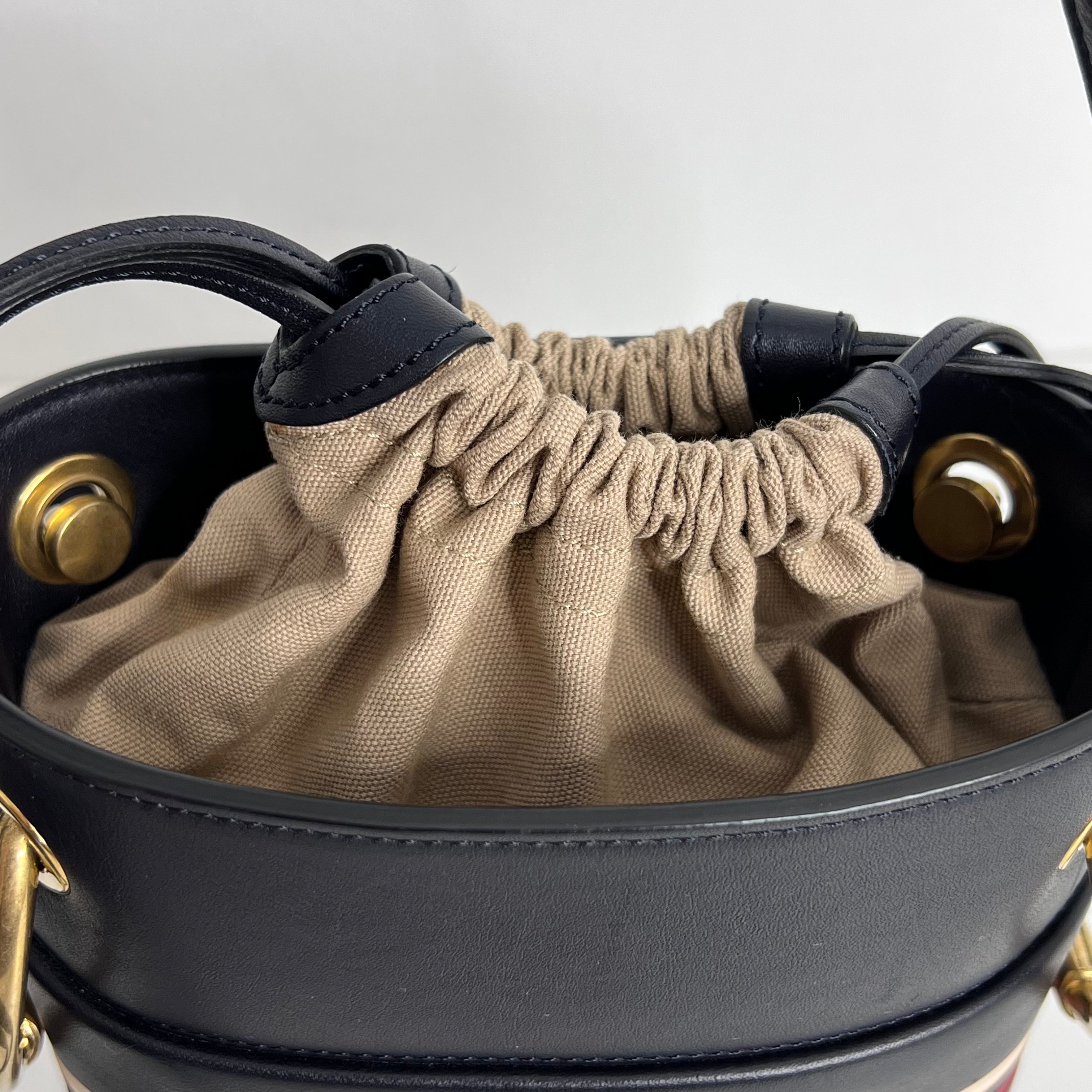 Navy Roy Mini Bucket Bag