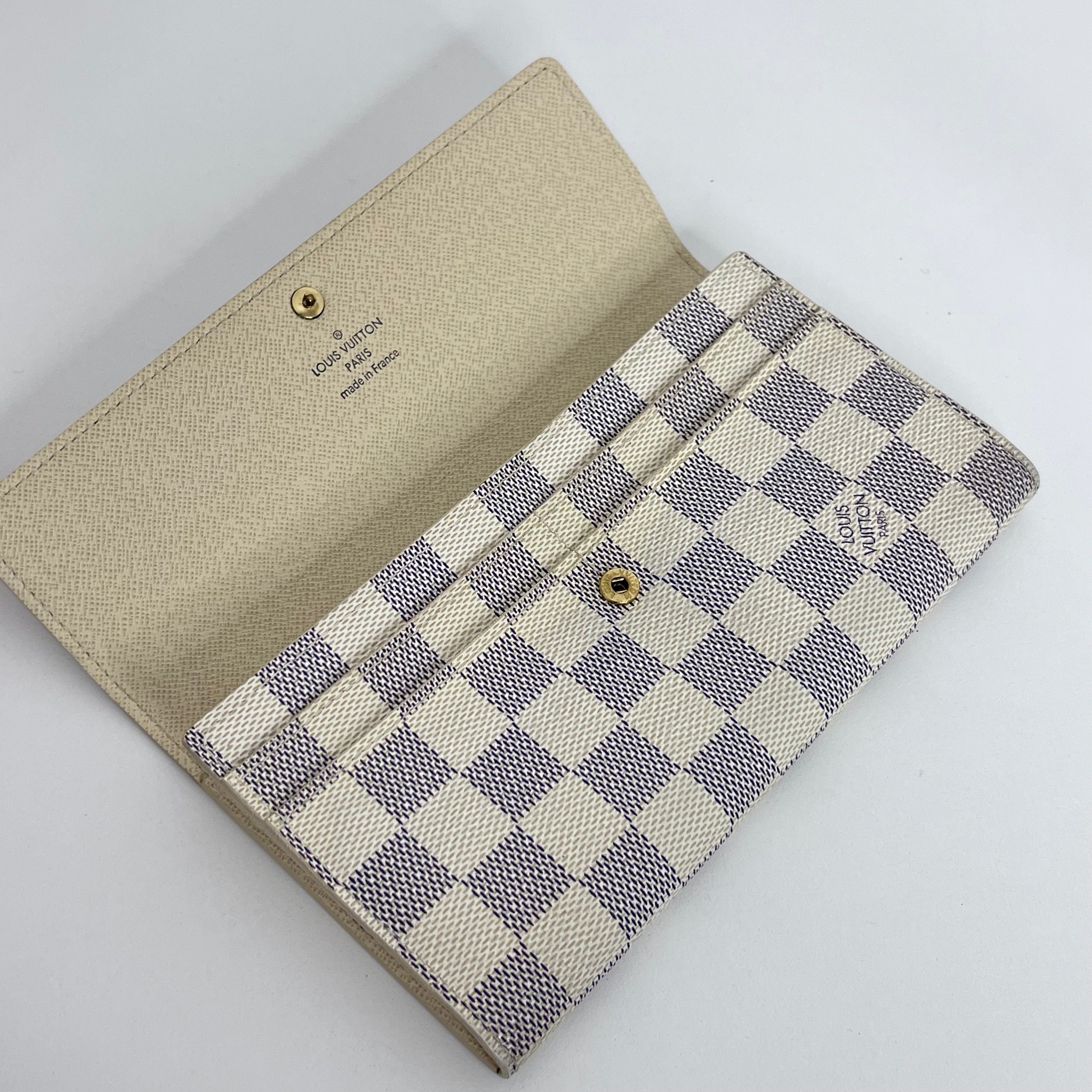 Damier Azur Long Wallet with Chain
