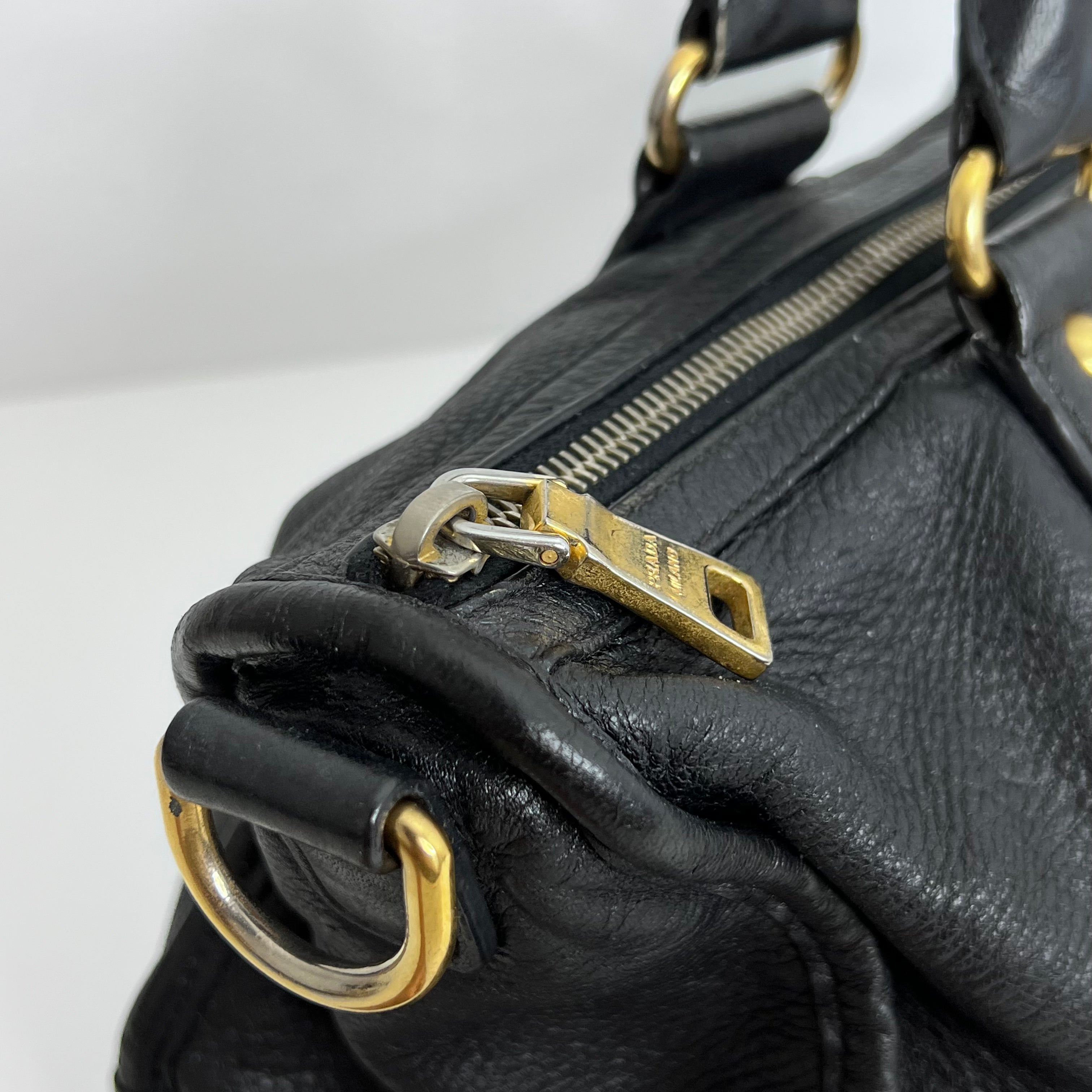 Black Vitello Daino Handbag
