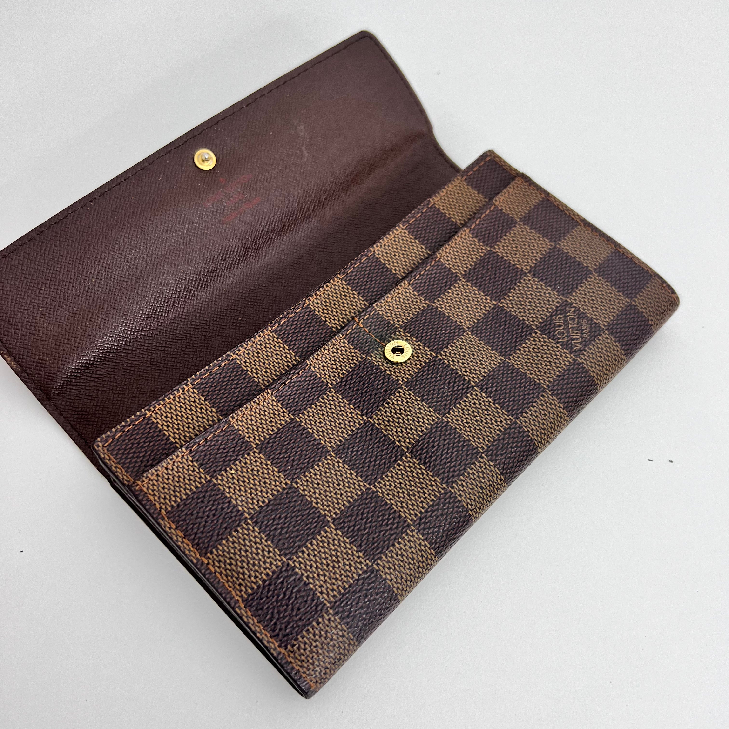 Damier Ebene Long Wallet w/ Chain