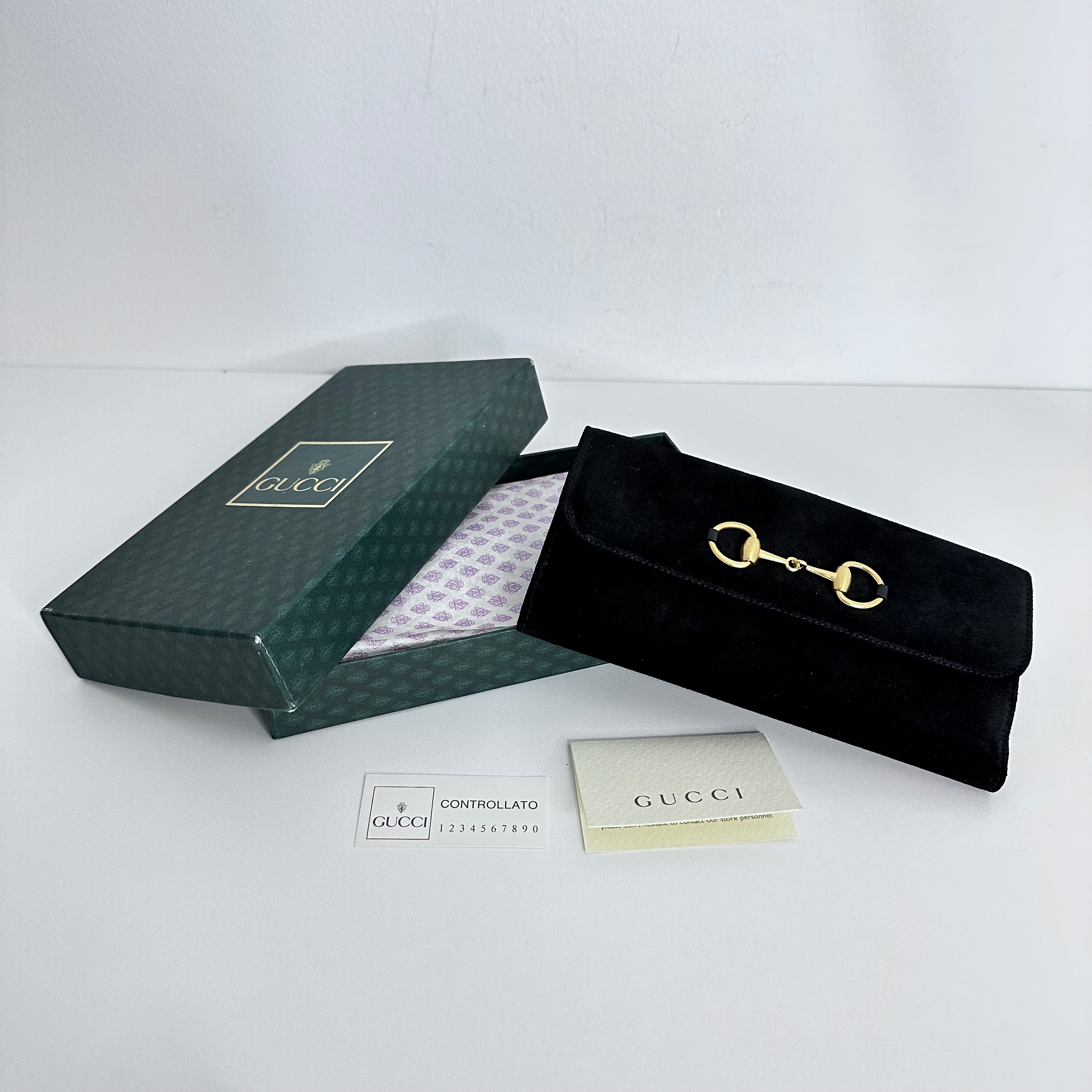 Horsebit Suede Long Wallet