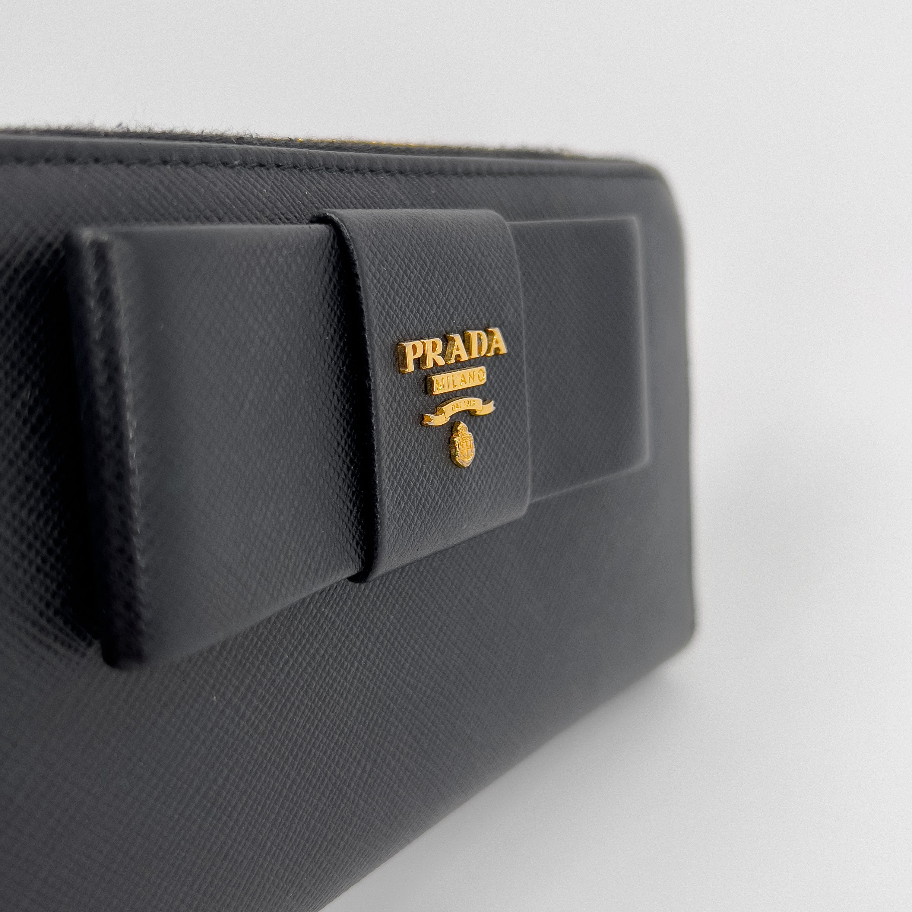 Black Saffiano Zip Around Wallet