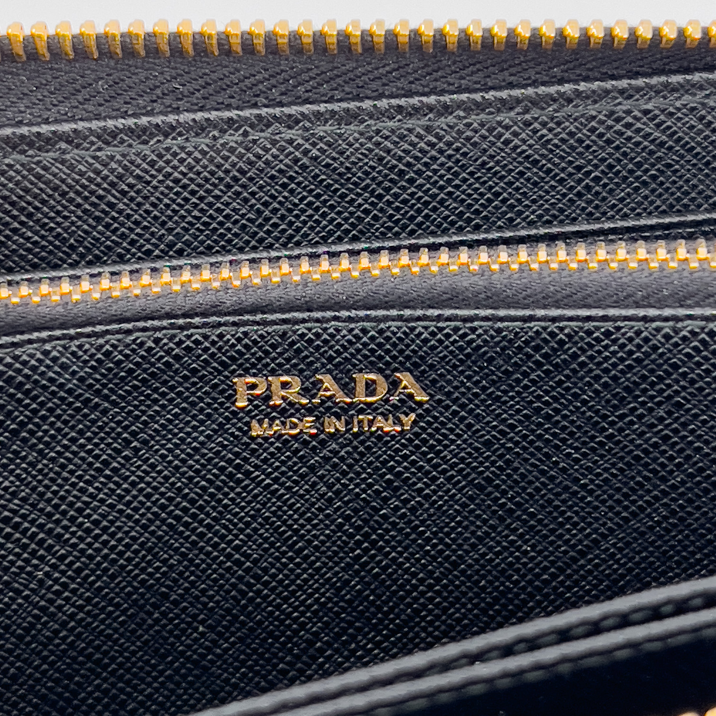 Black Saffiano Zip Around Wallet