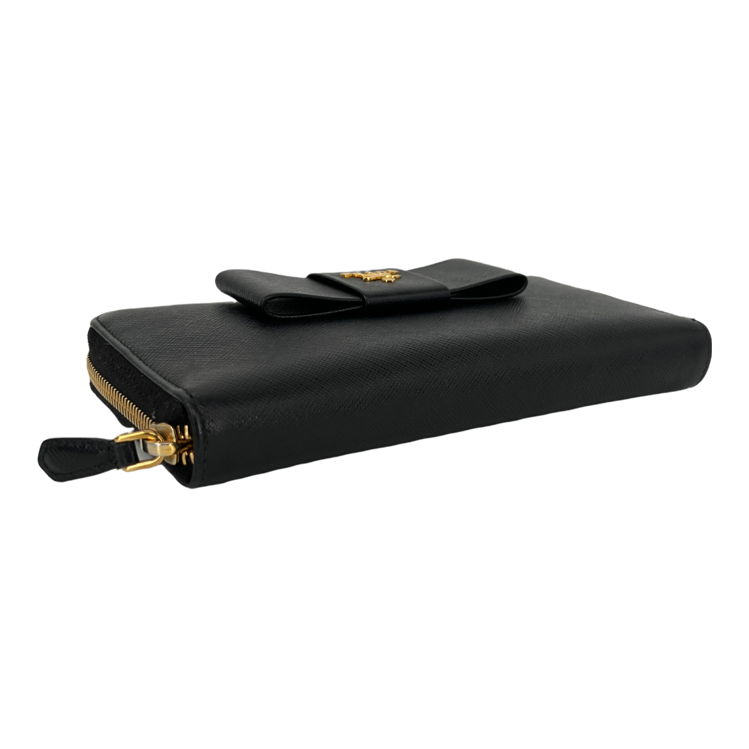 Black Saffiano Zip Around Wallet