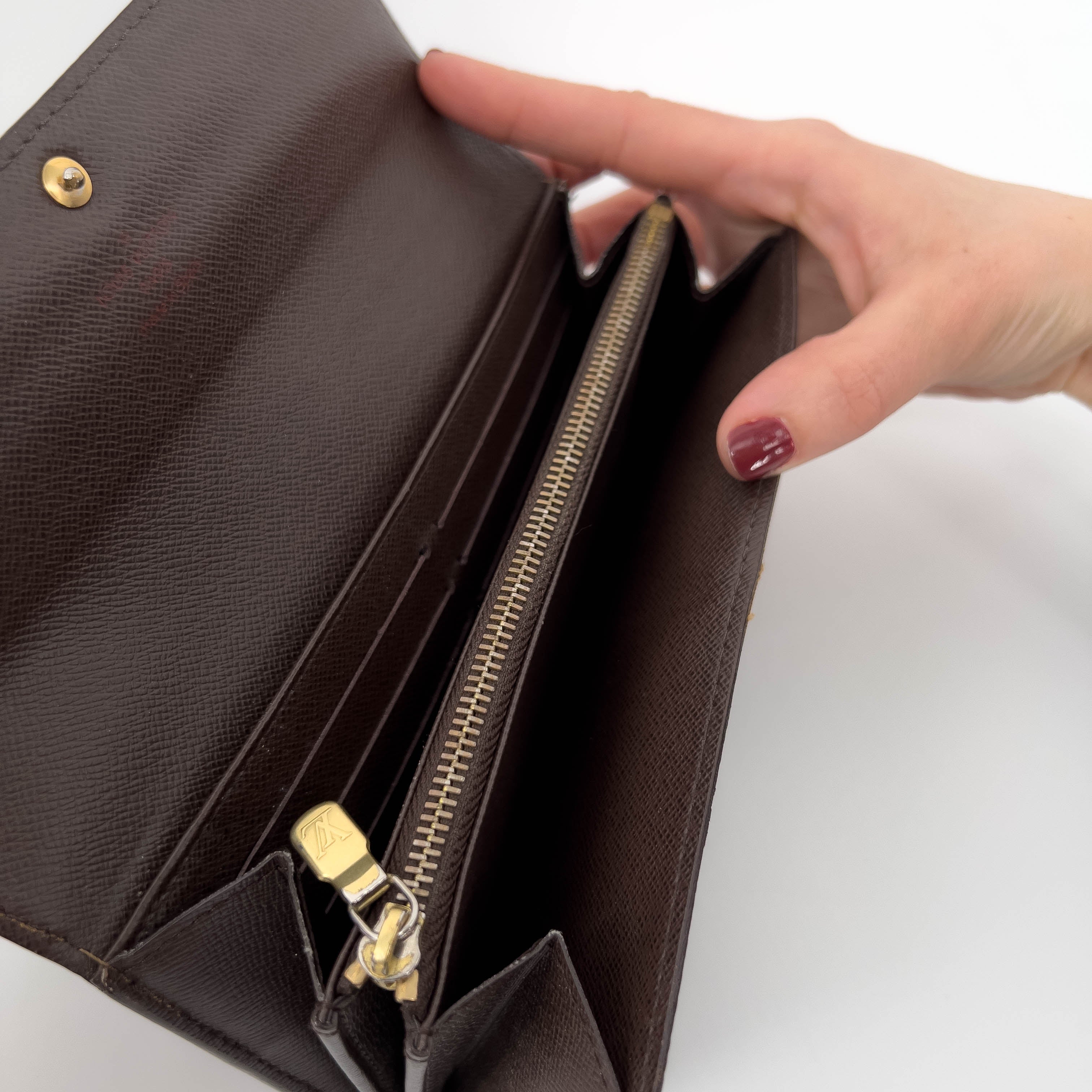 Damier Ebene Wallet with Chain