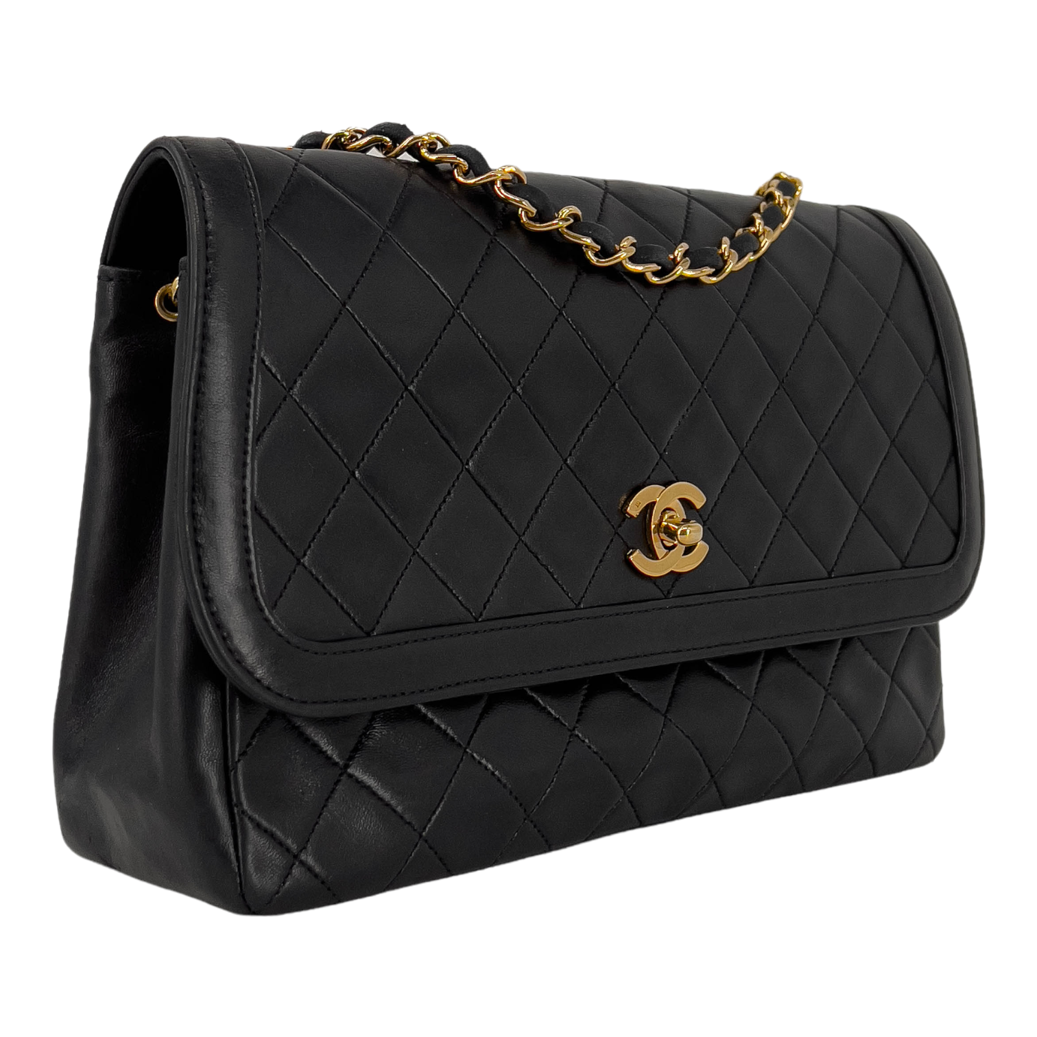 Vintage Medium Half-Flap Quilted Lambskin Bag
