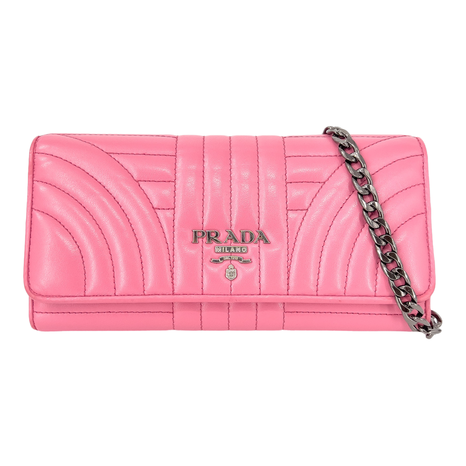 Pink Soft Calfskin Diagramme Continental Wallet