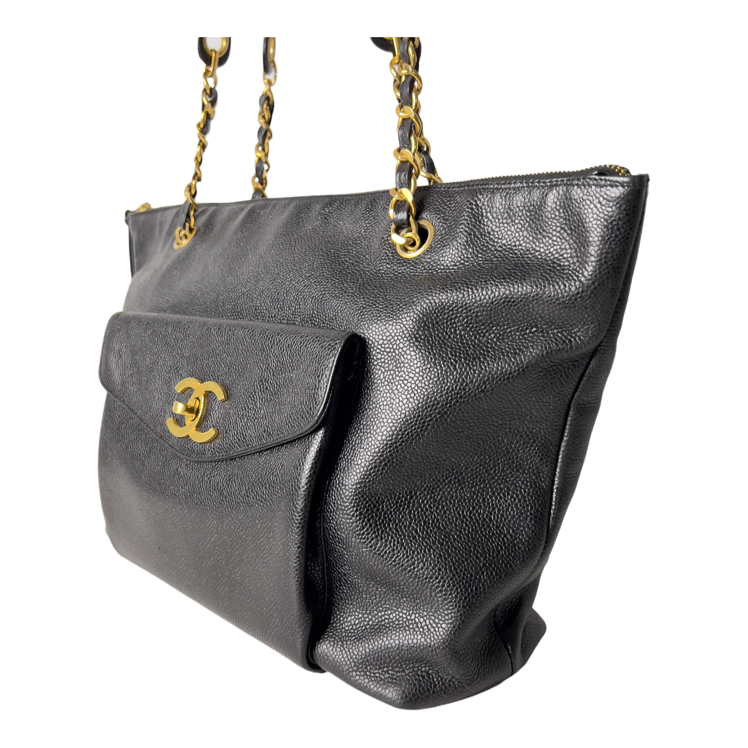 Vintage Caviar CC Turn-lock Tote