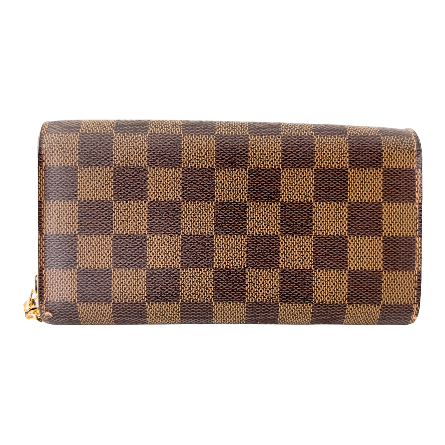 Damier Ebene Wallet with Gold Chain