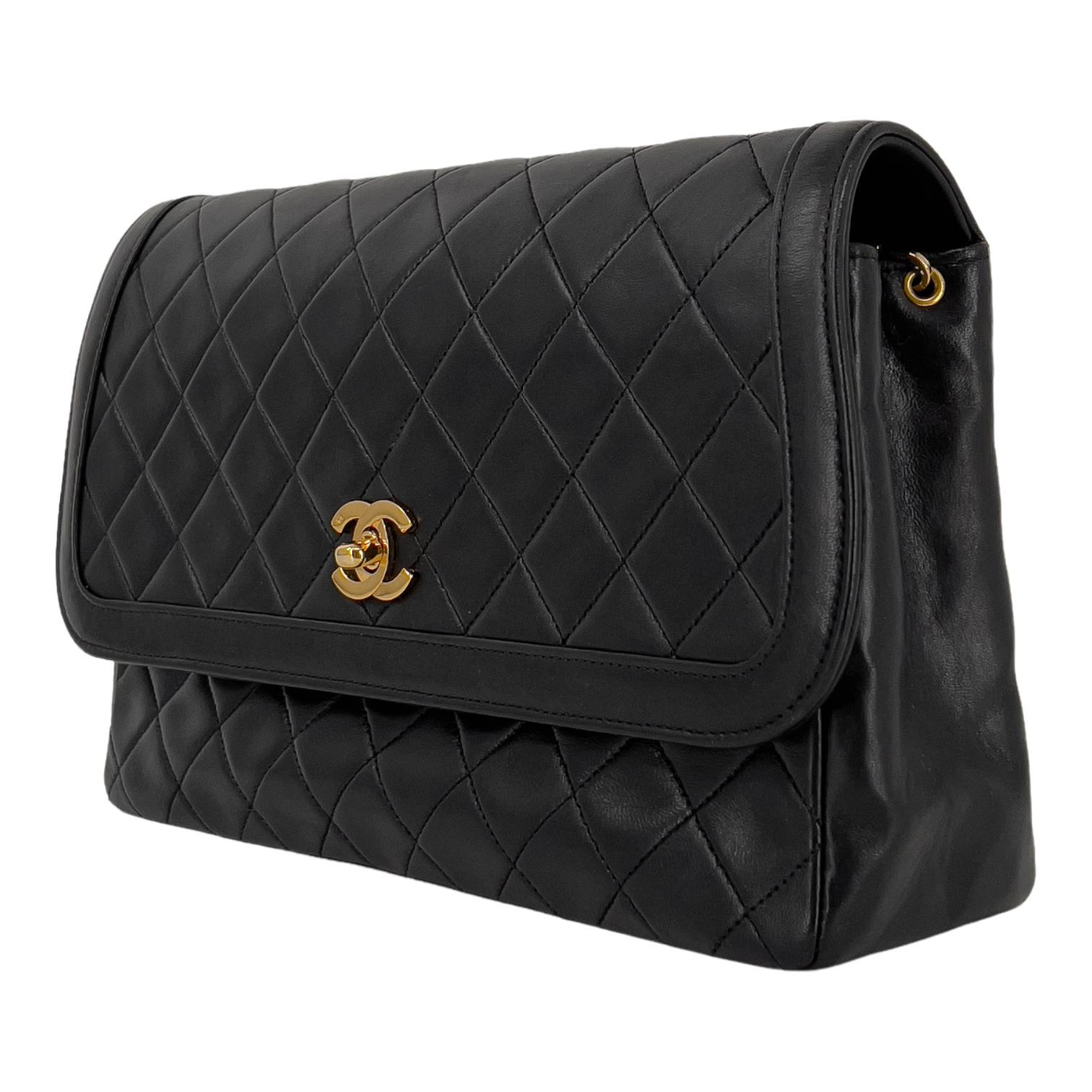 Vintage Medium Half-Flap Quilted Lambskin Bag
