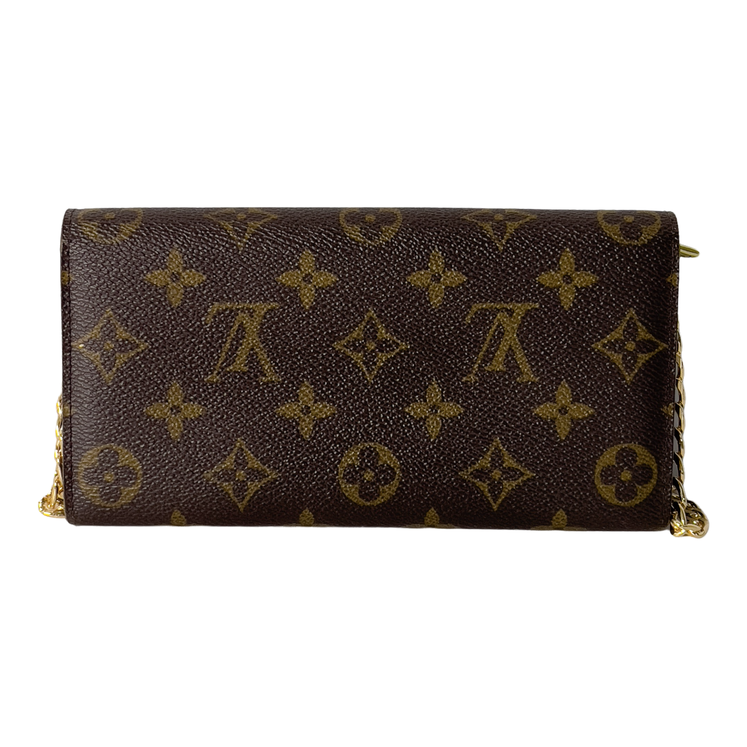 Monogram Wallet with Gold Chain