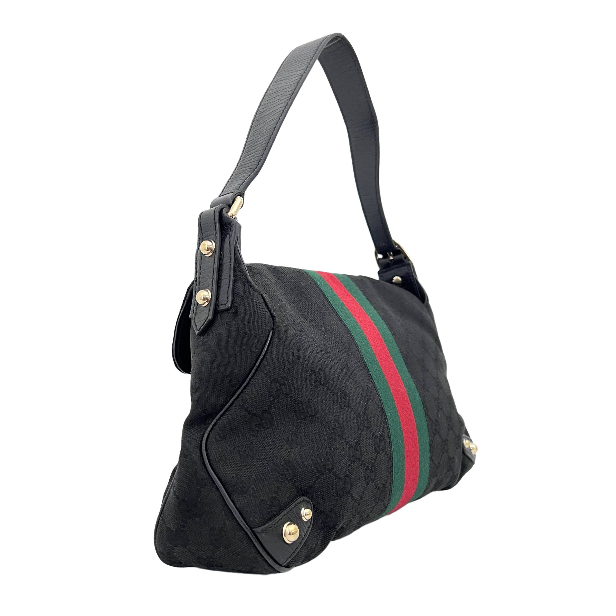 Black Horsebit Shoulder Bag