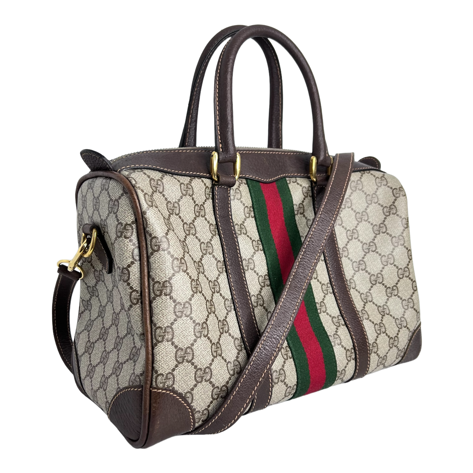 GG Supreme Boston Bag w/ Strap