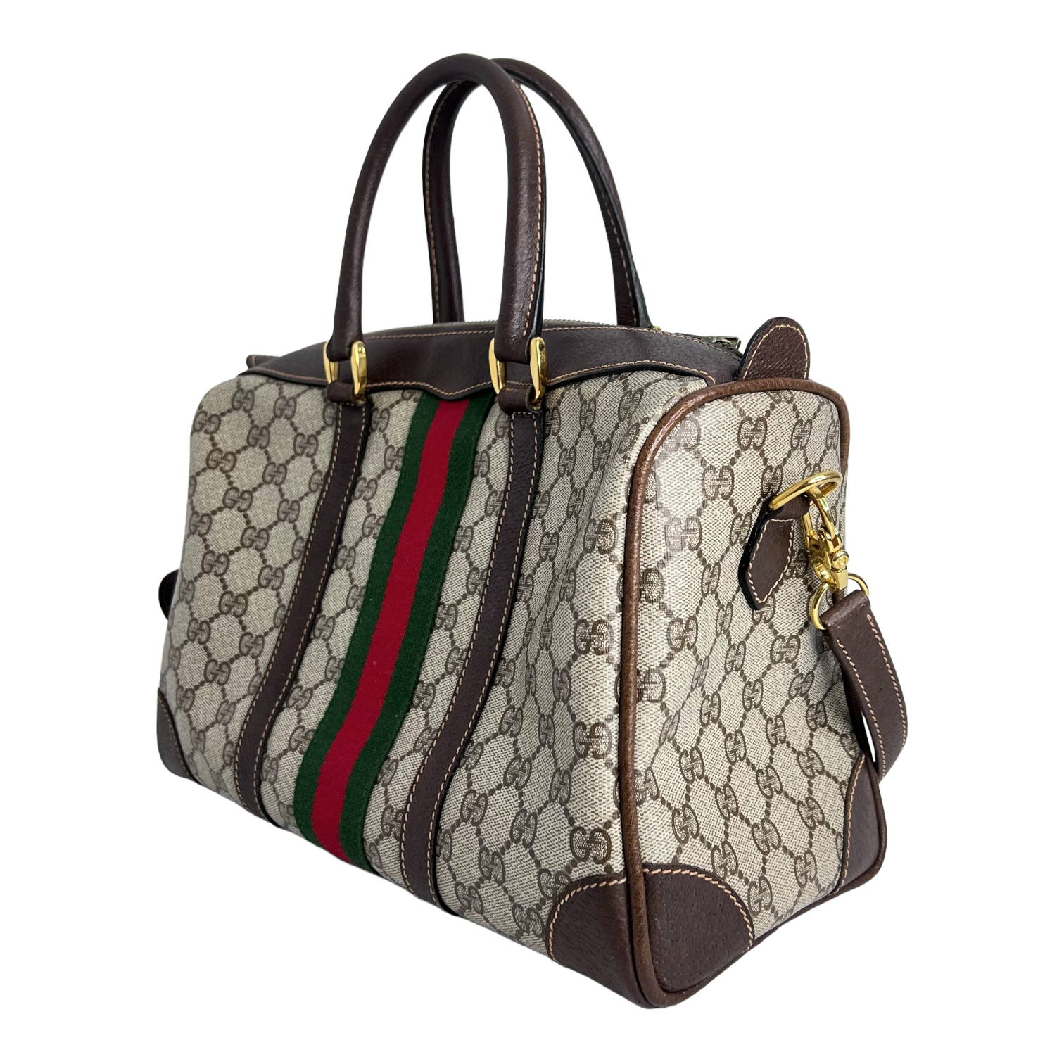 GG Supreme Boston Bag w/ Strap