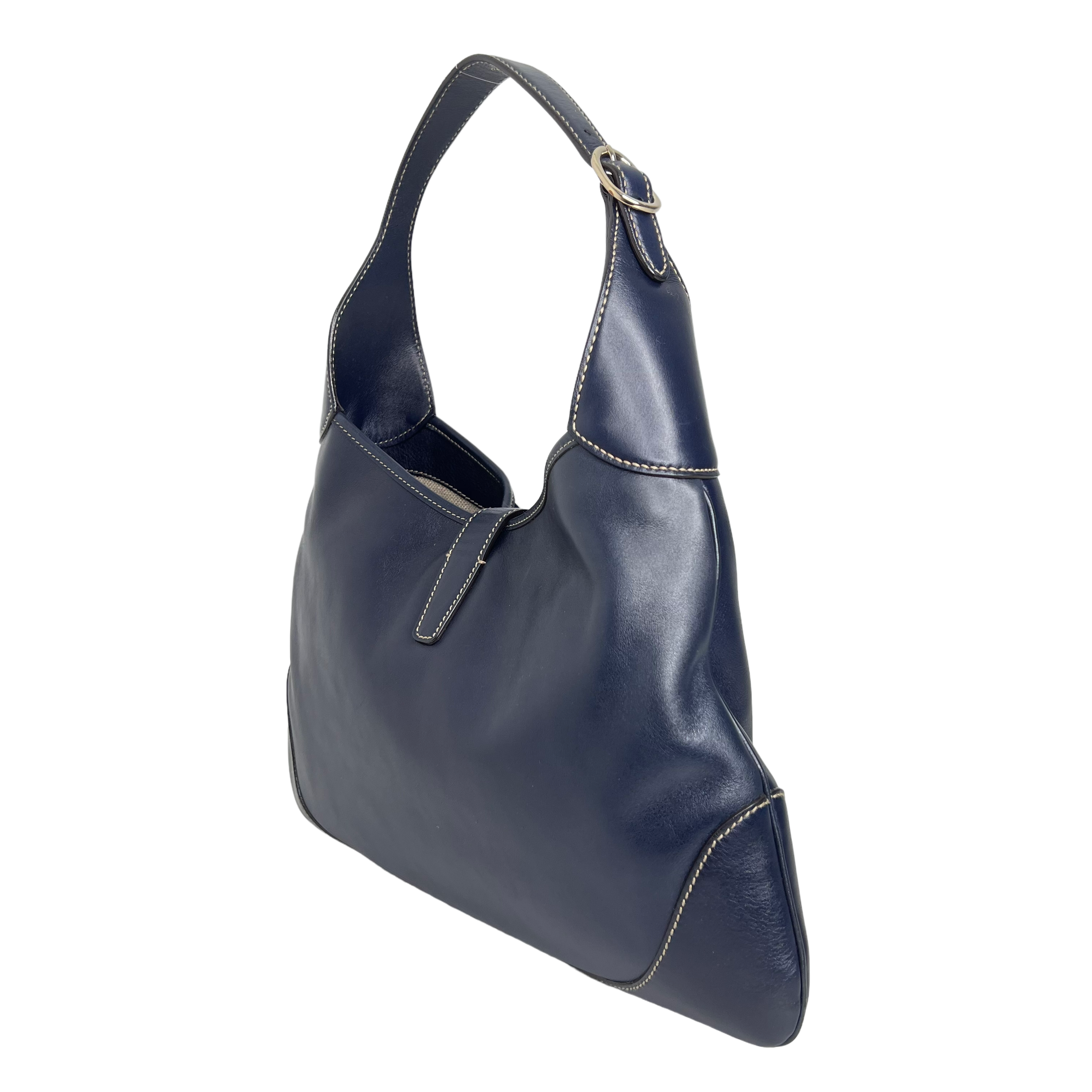 Navy Leather Jackie