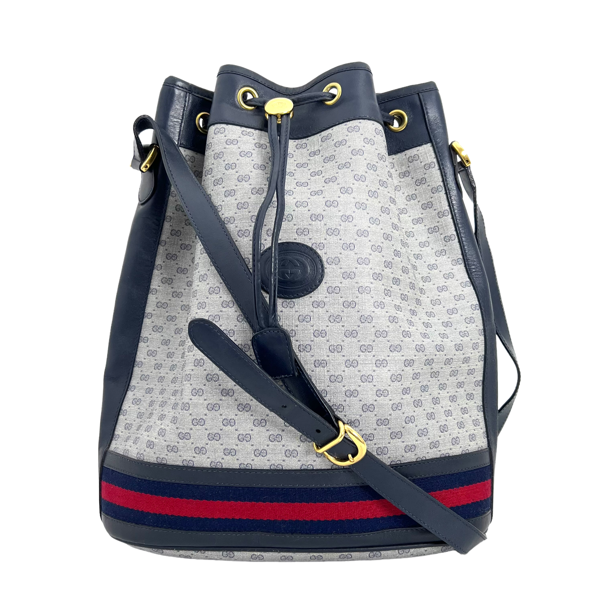 Navy GG Supreme Bucket Bag