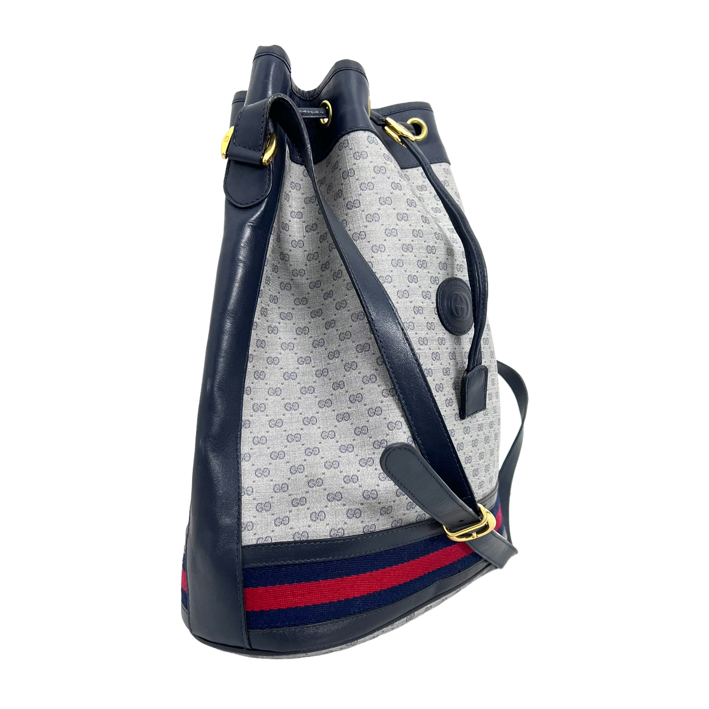 Navy GG Supreme Bucket Bag