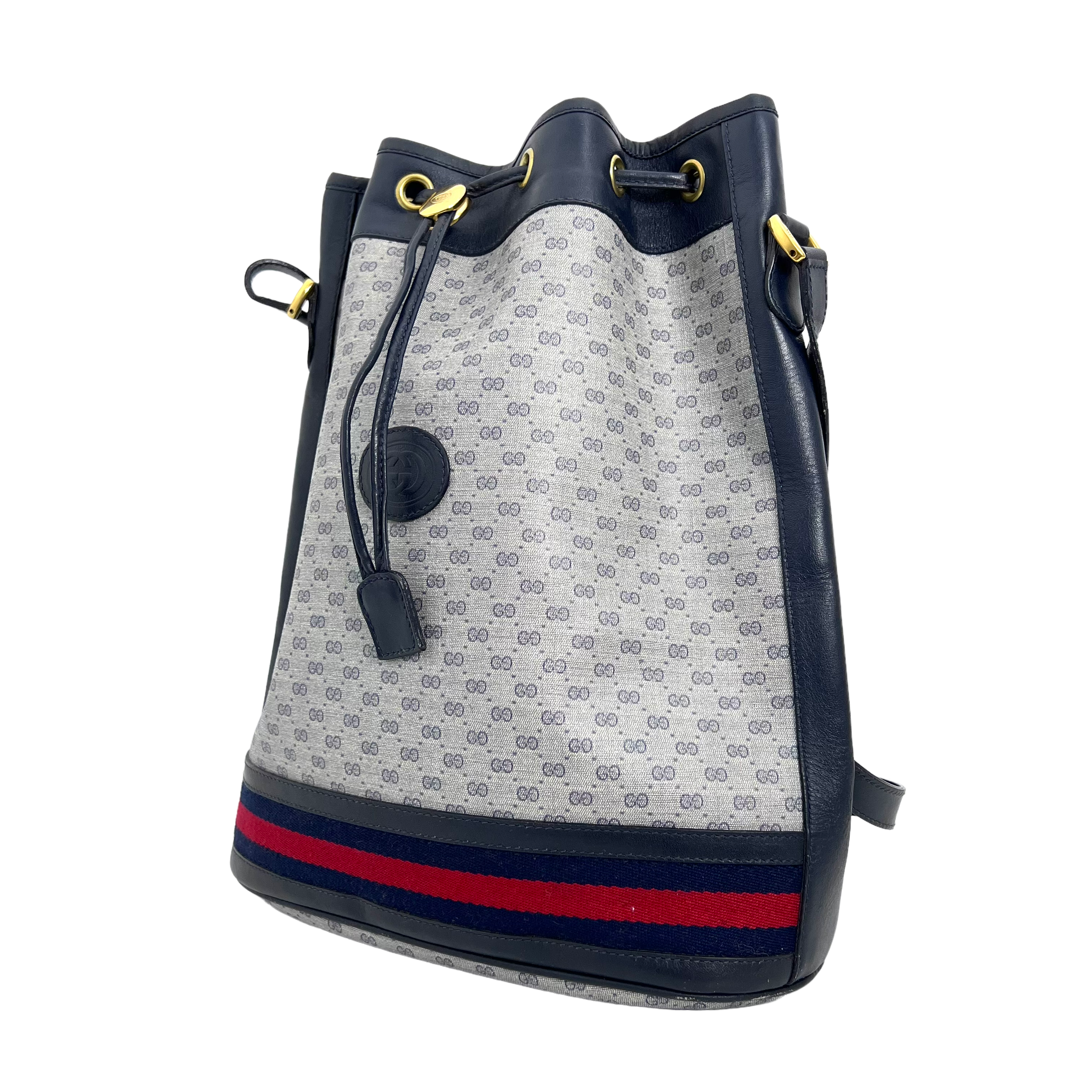 Navy GG Supreme Bucket Bag