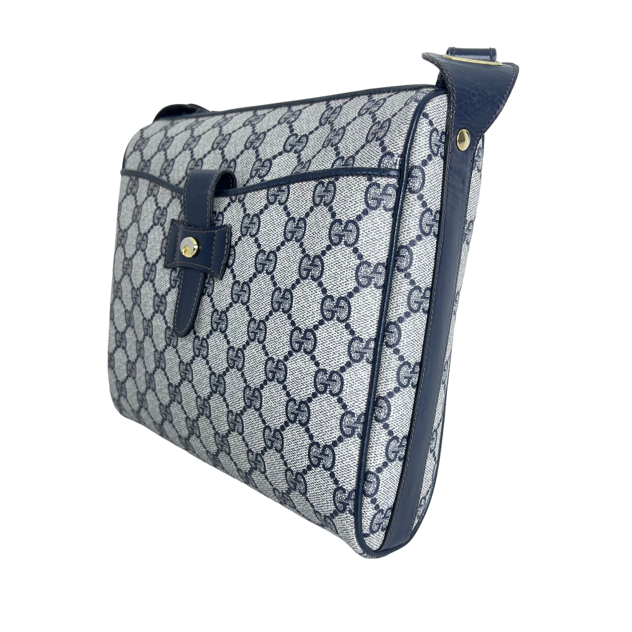 Navy GG Supreme Web Crossbody
