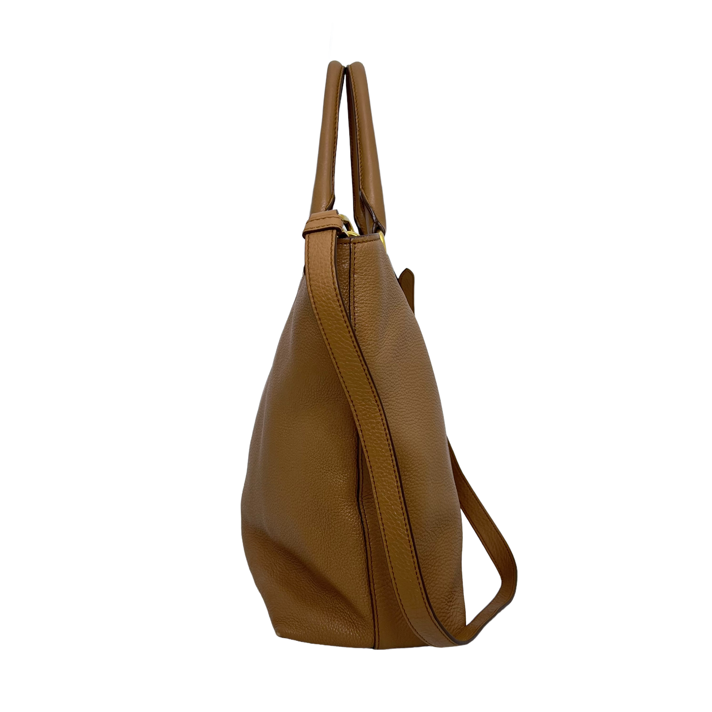 Caramel Vitello Daino Leather Tote