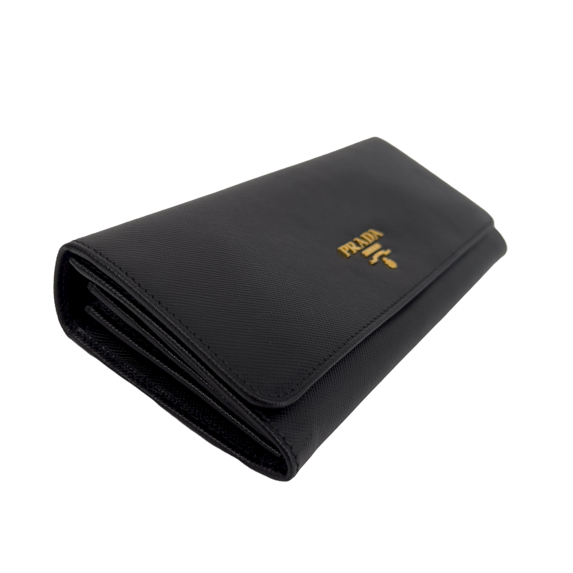 Black Saffiano Triple Zipper Wallet