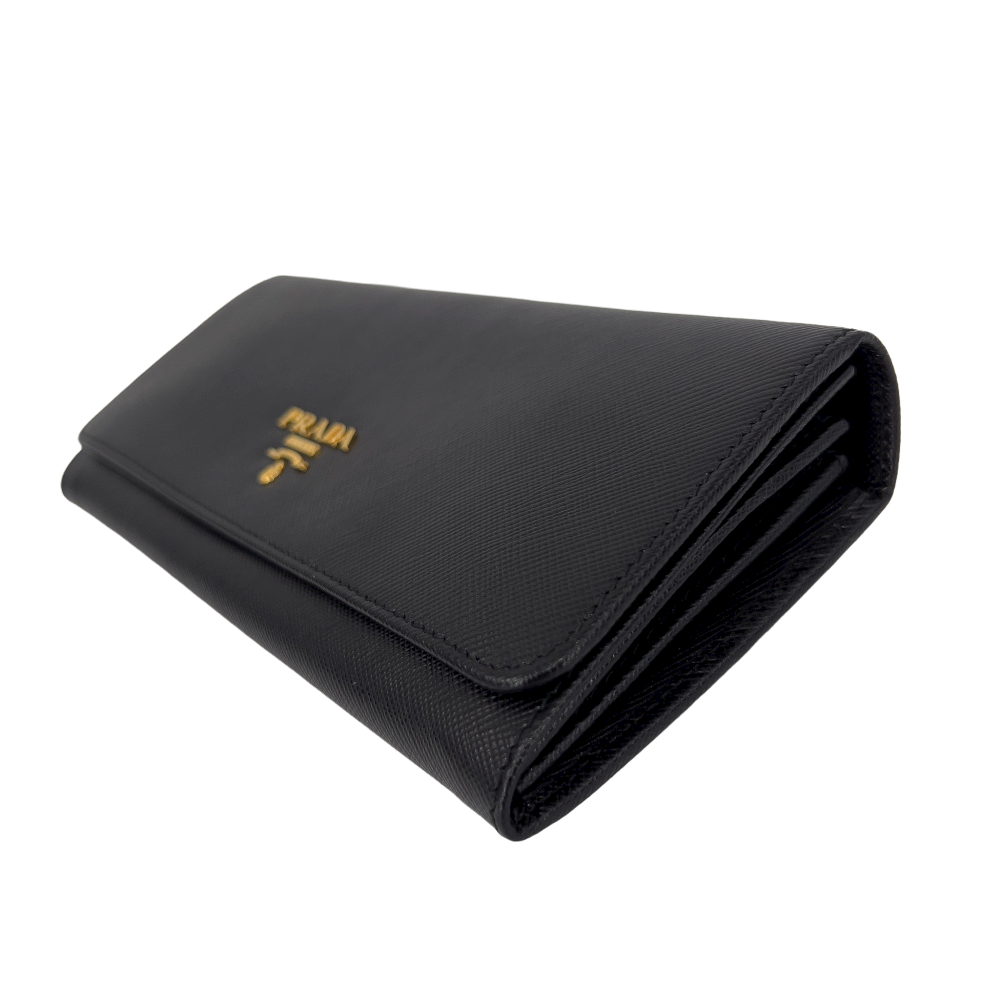 Black Saffiano Triple Zipper Wallet