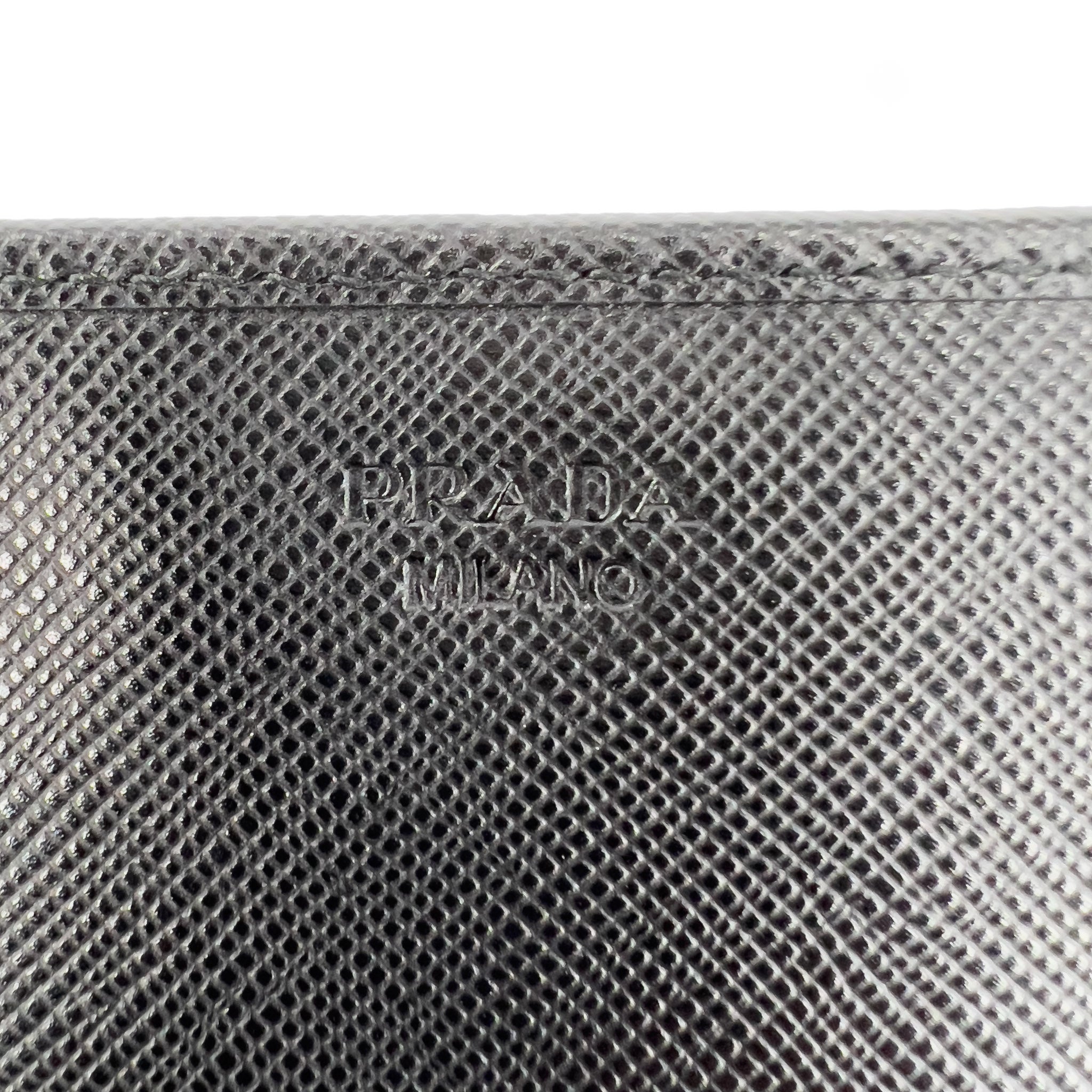 Black Saffiano Triple Zipper Wallet