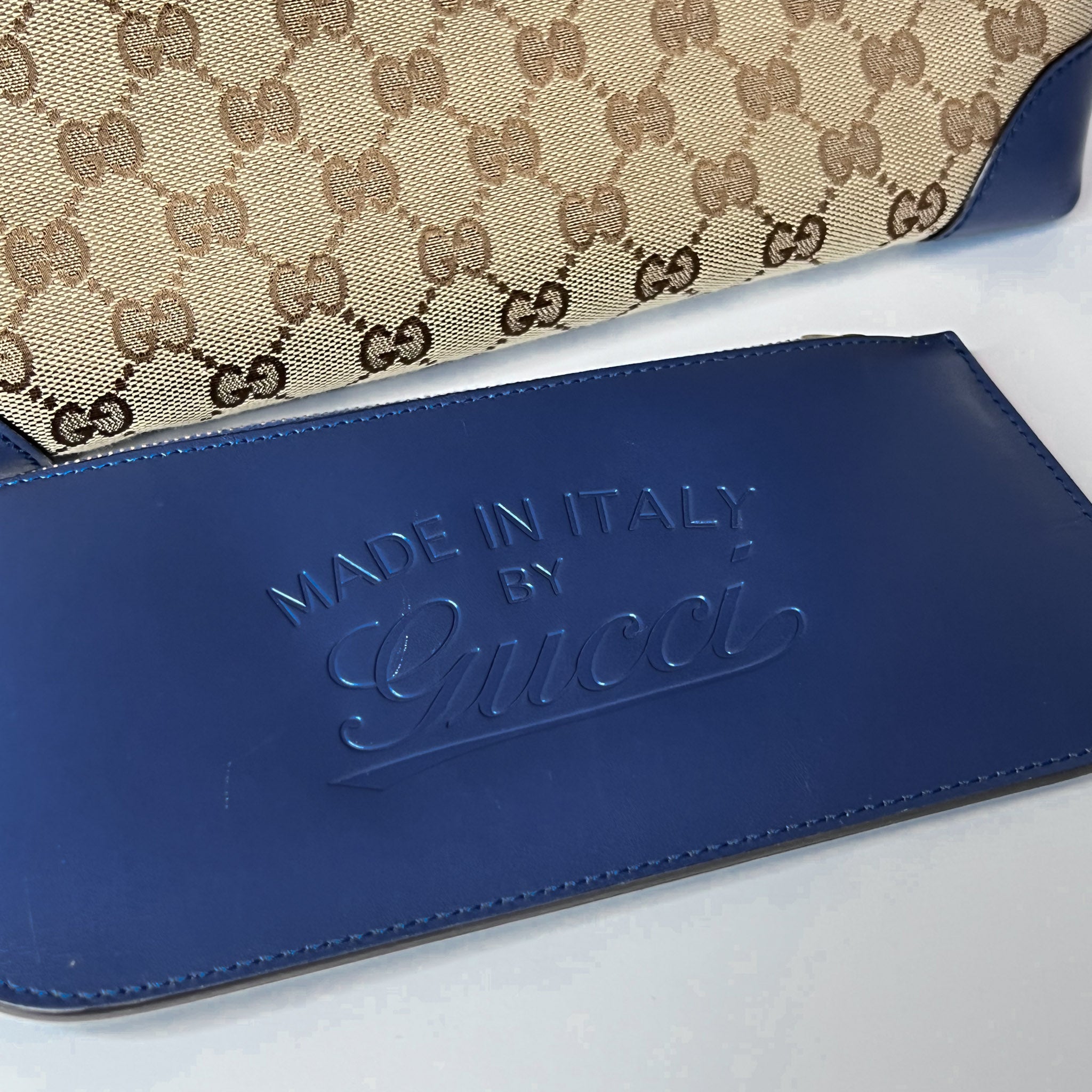 GG Blue Leather Tote
