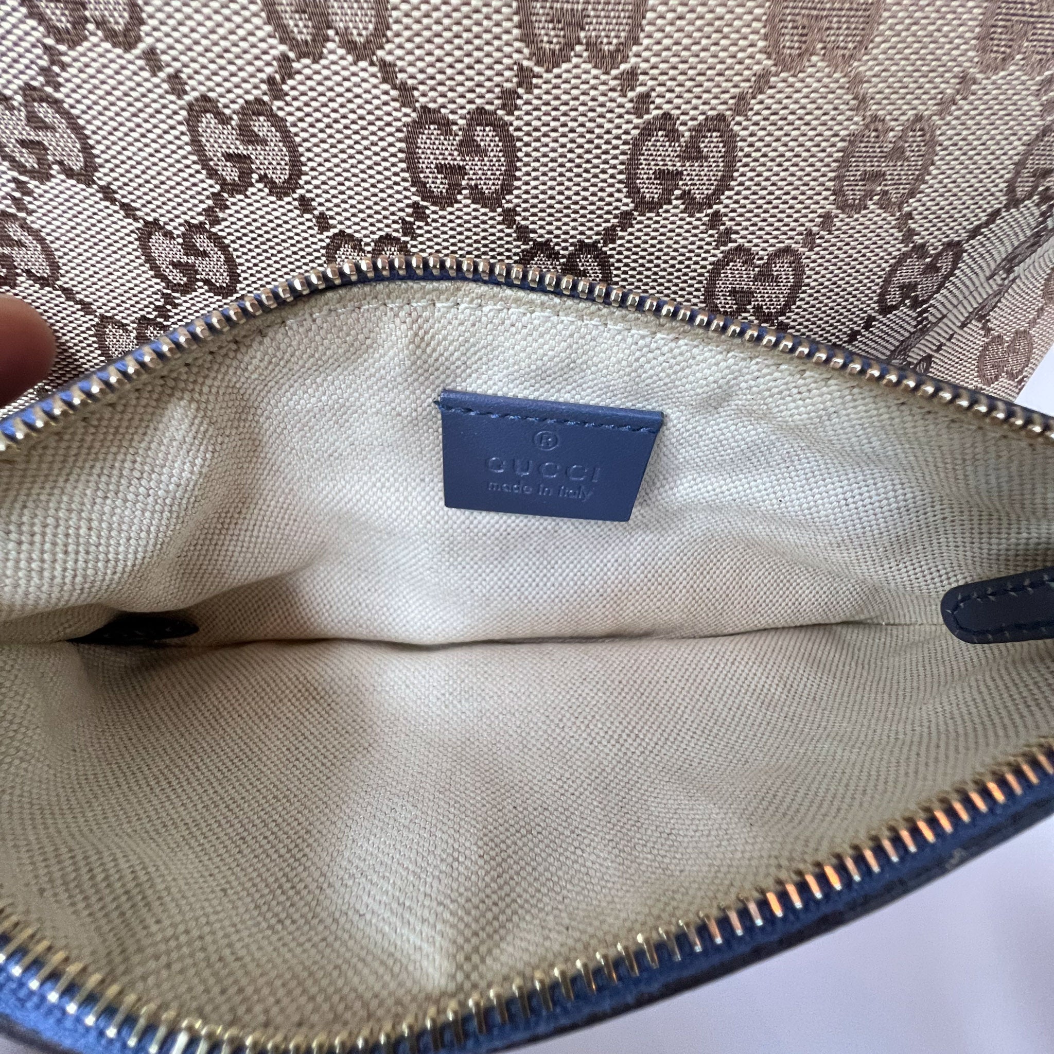 GG Blue Leather Tote