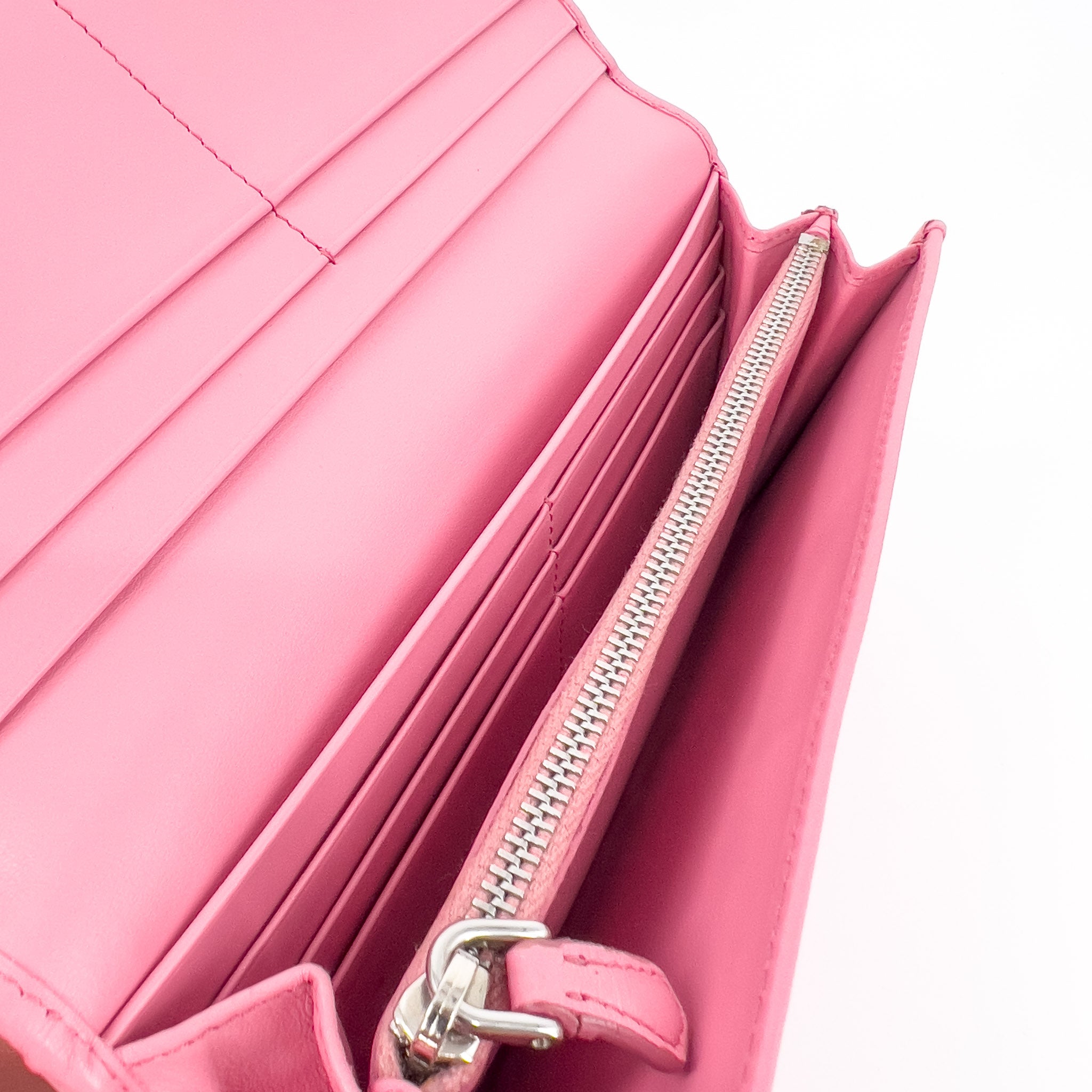 Pink Soft Calfskin Diagramme Continental Wallet
