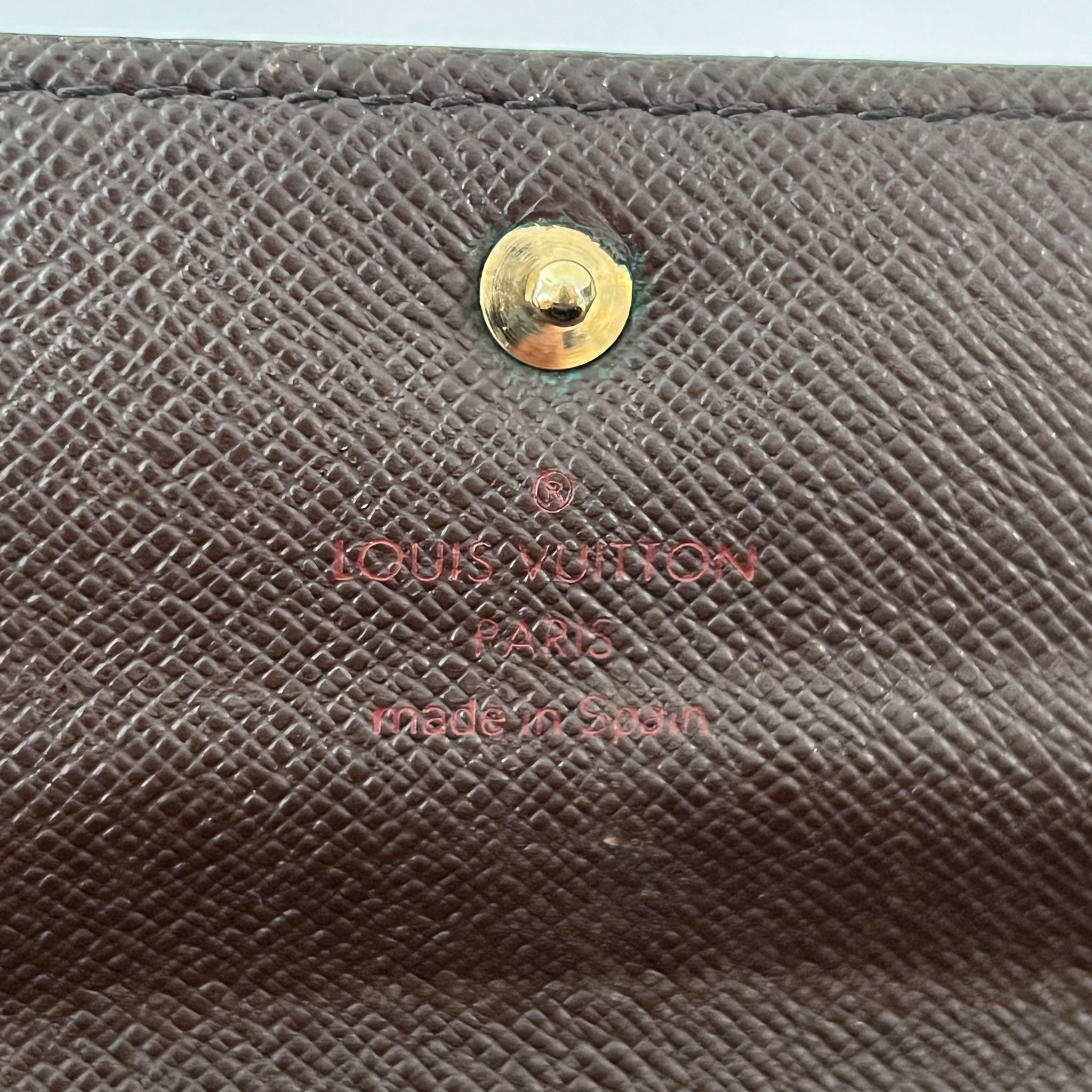Damier Ebene Wallet with Gold Chain