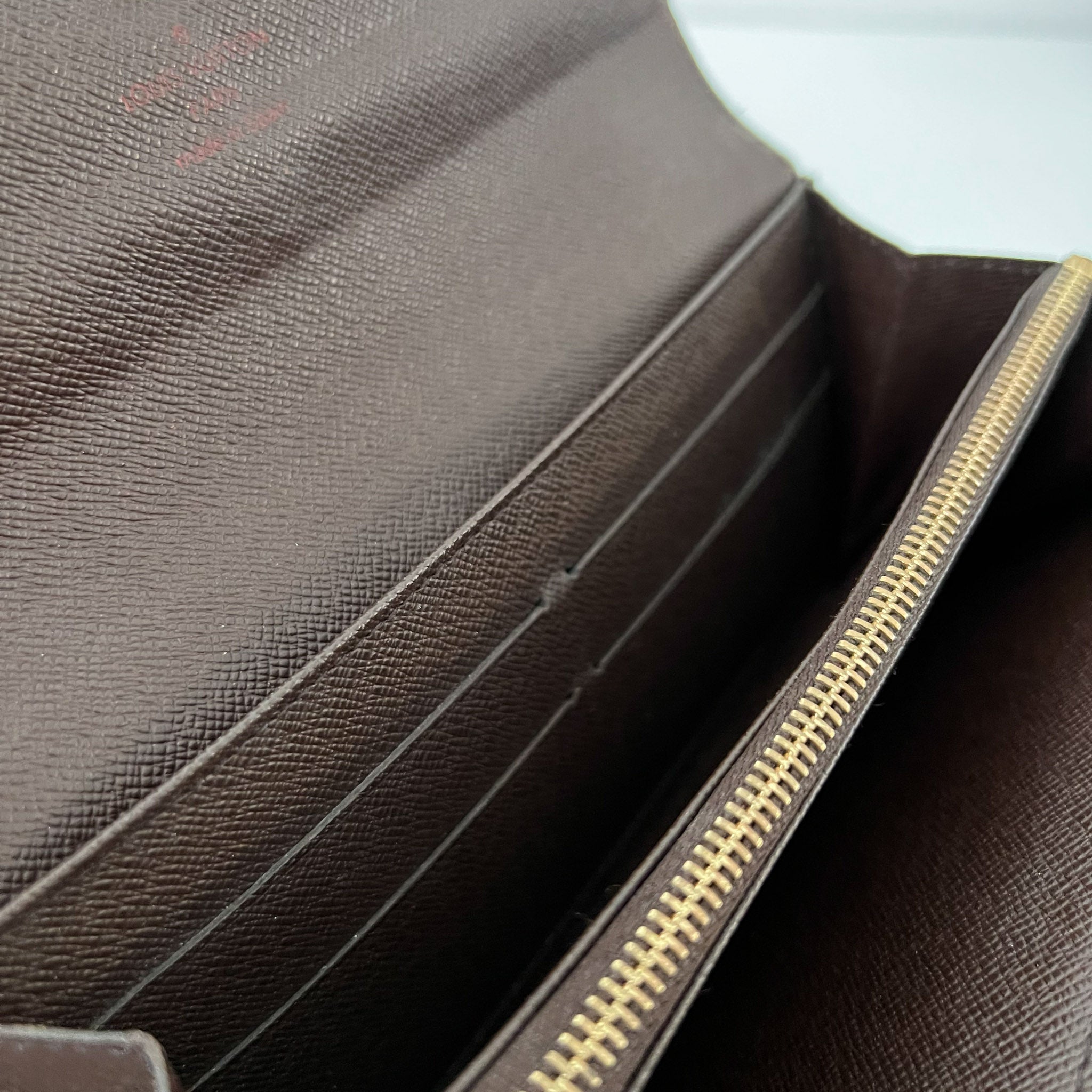 Damier Ebene Wallet with Gold Chain