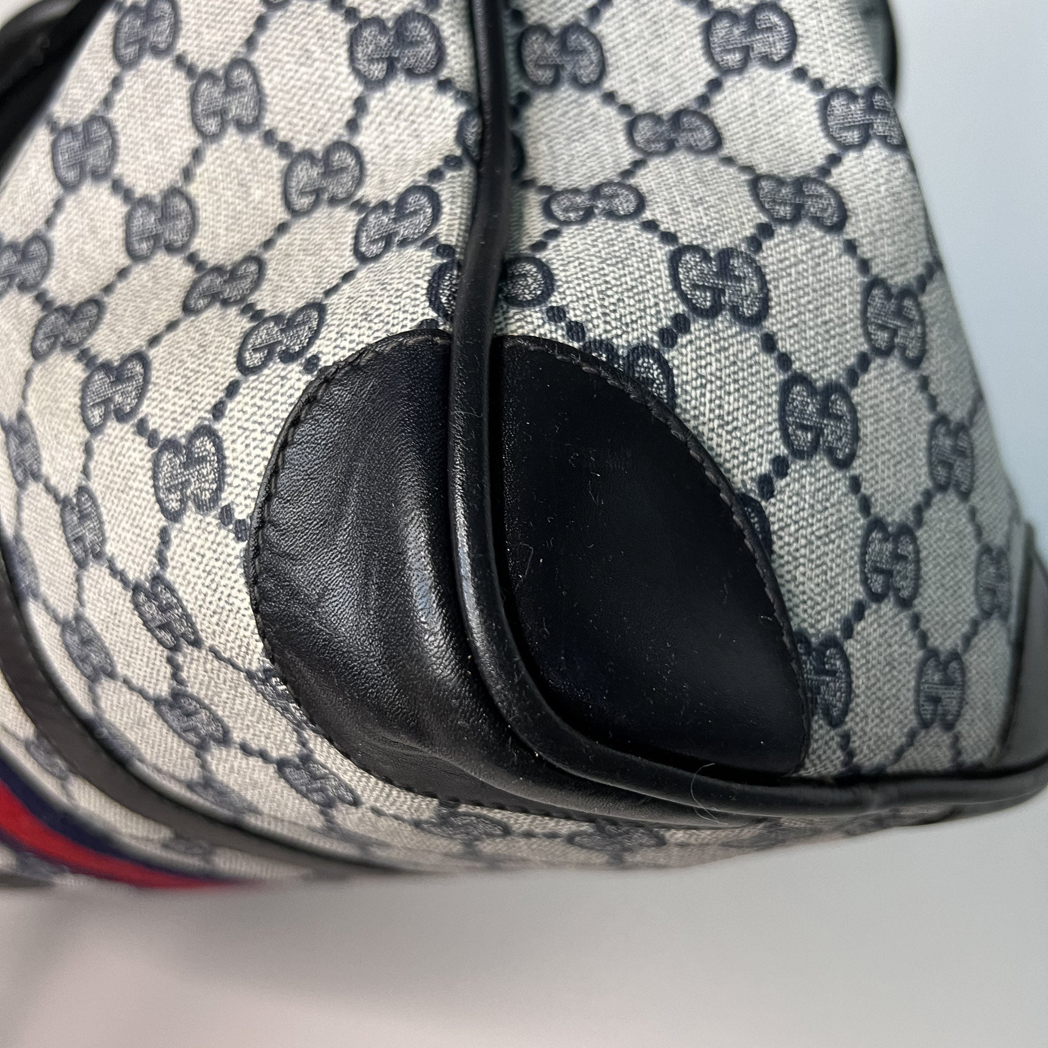 GG Web Supreme Canvas Boston Bag