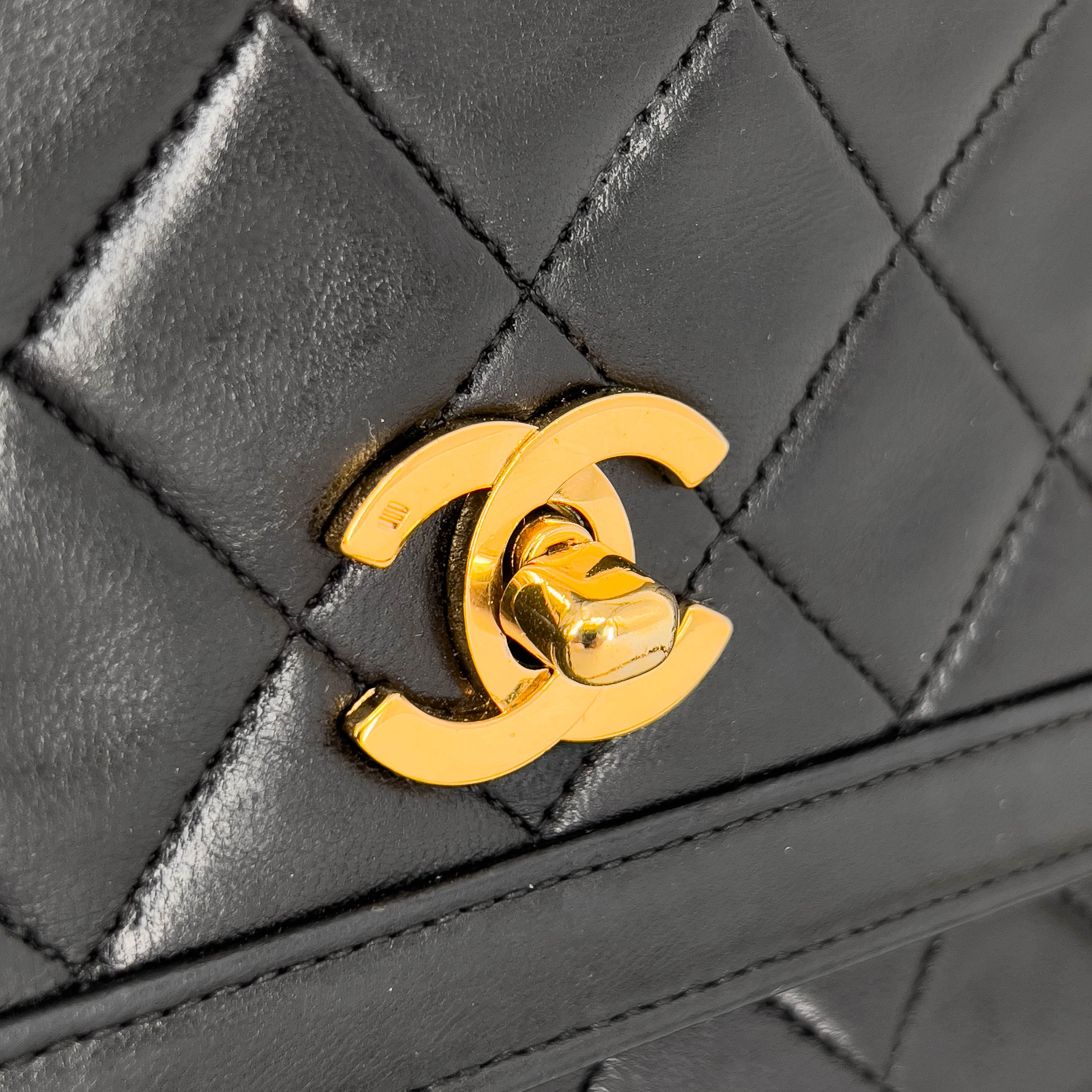 Vintage Medium Half-Flap Quilted Lambskin Bag