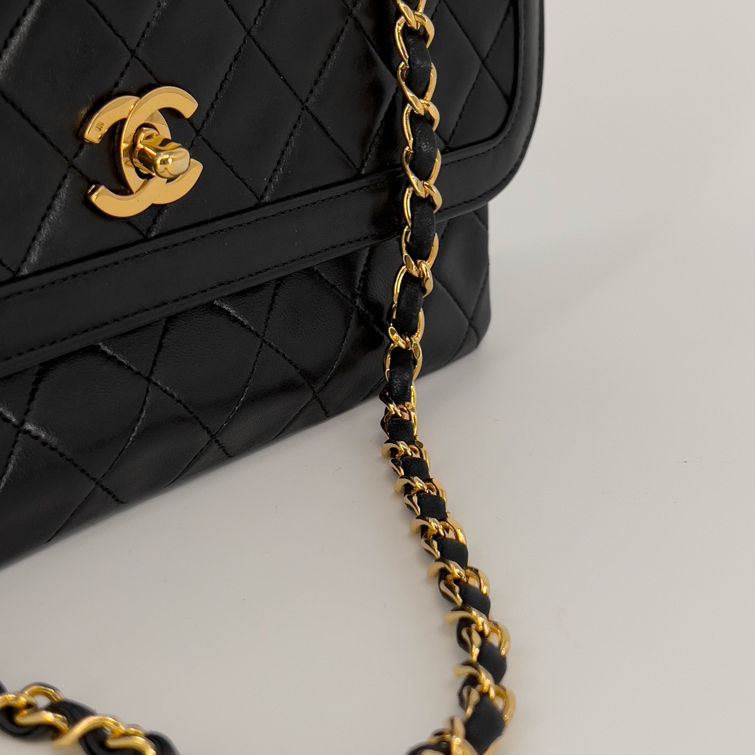 Vintage Medium Half-Flap Quilted Lambskin Bag