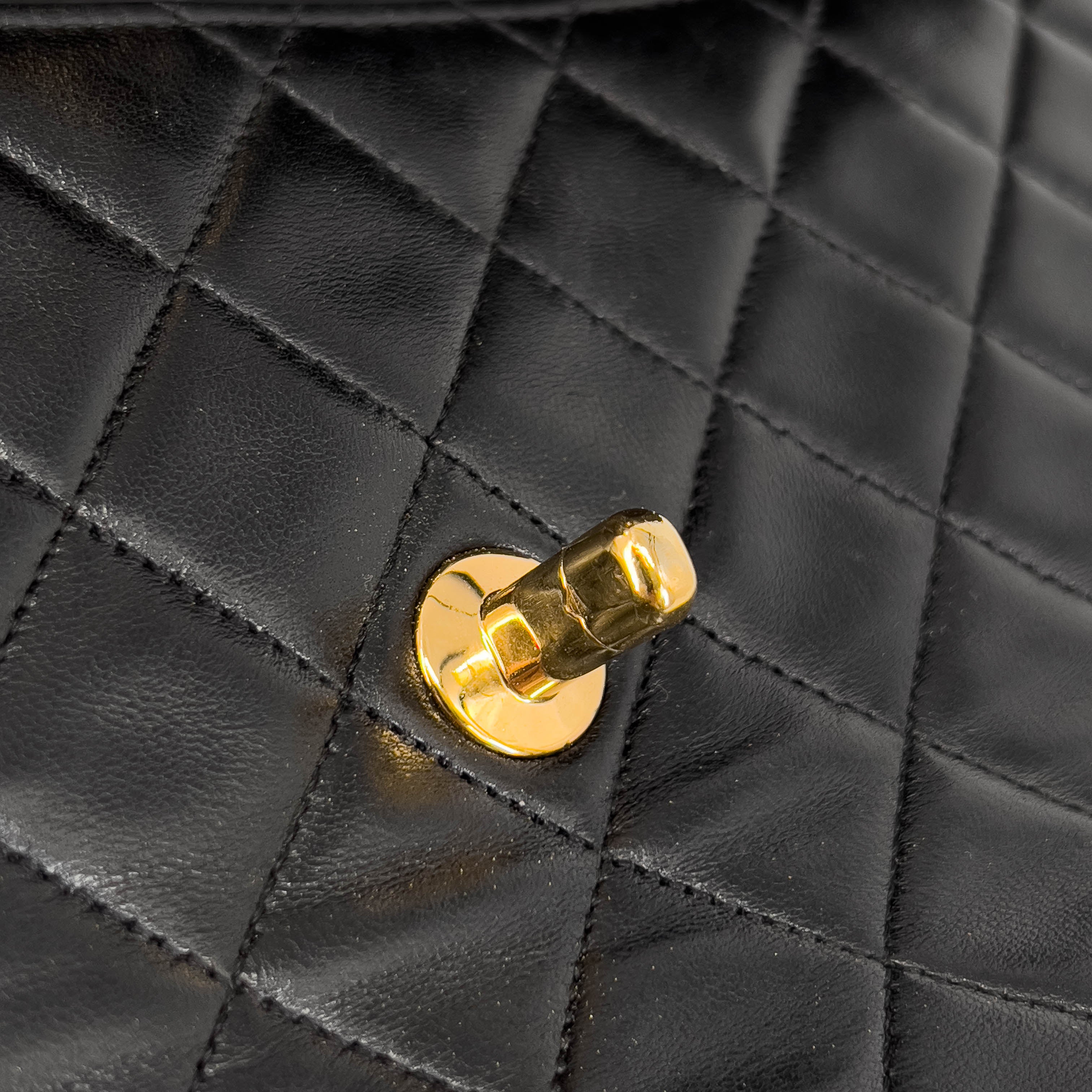 Vintage Medium Half-Flap Quilted Lambskin Bag